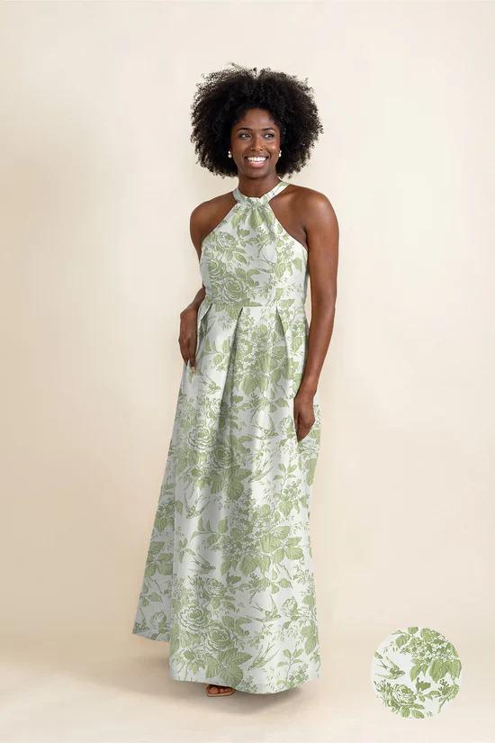 Abby Bodice with Dahlia Skirt in Garden Flora Jacquard - Image 2