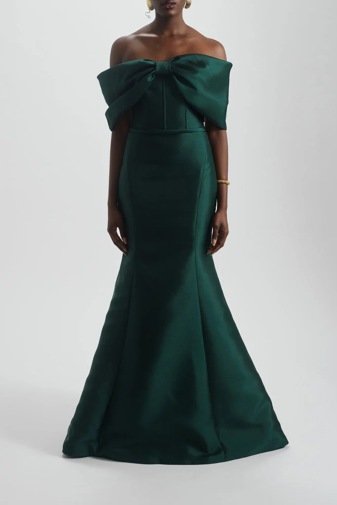 Amsale Evening Off The Shoulder Bow Gown P851M