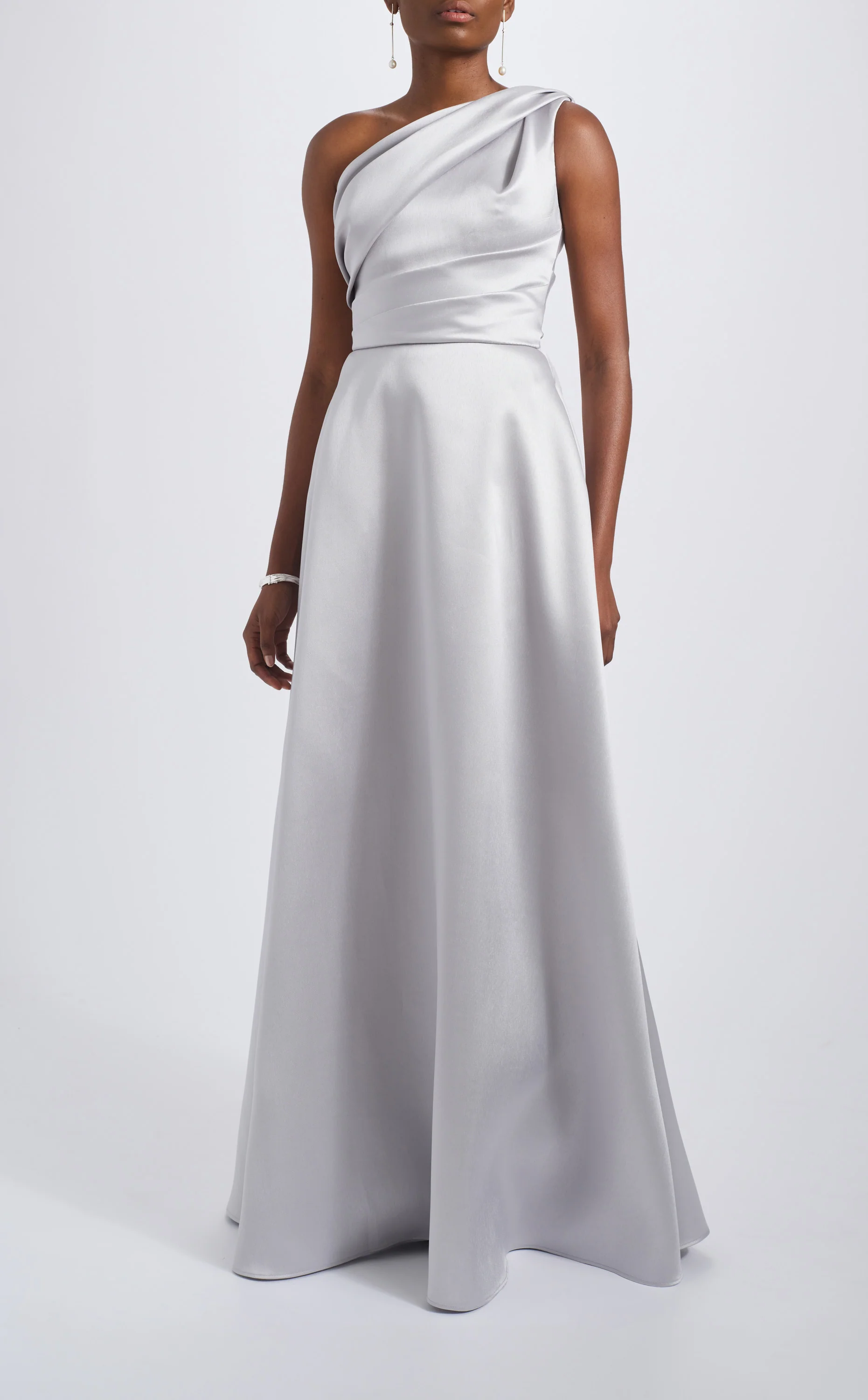 Amsale Evening One-Shoulder Mikado Gown P813M