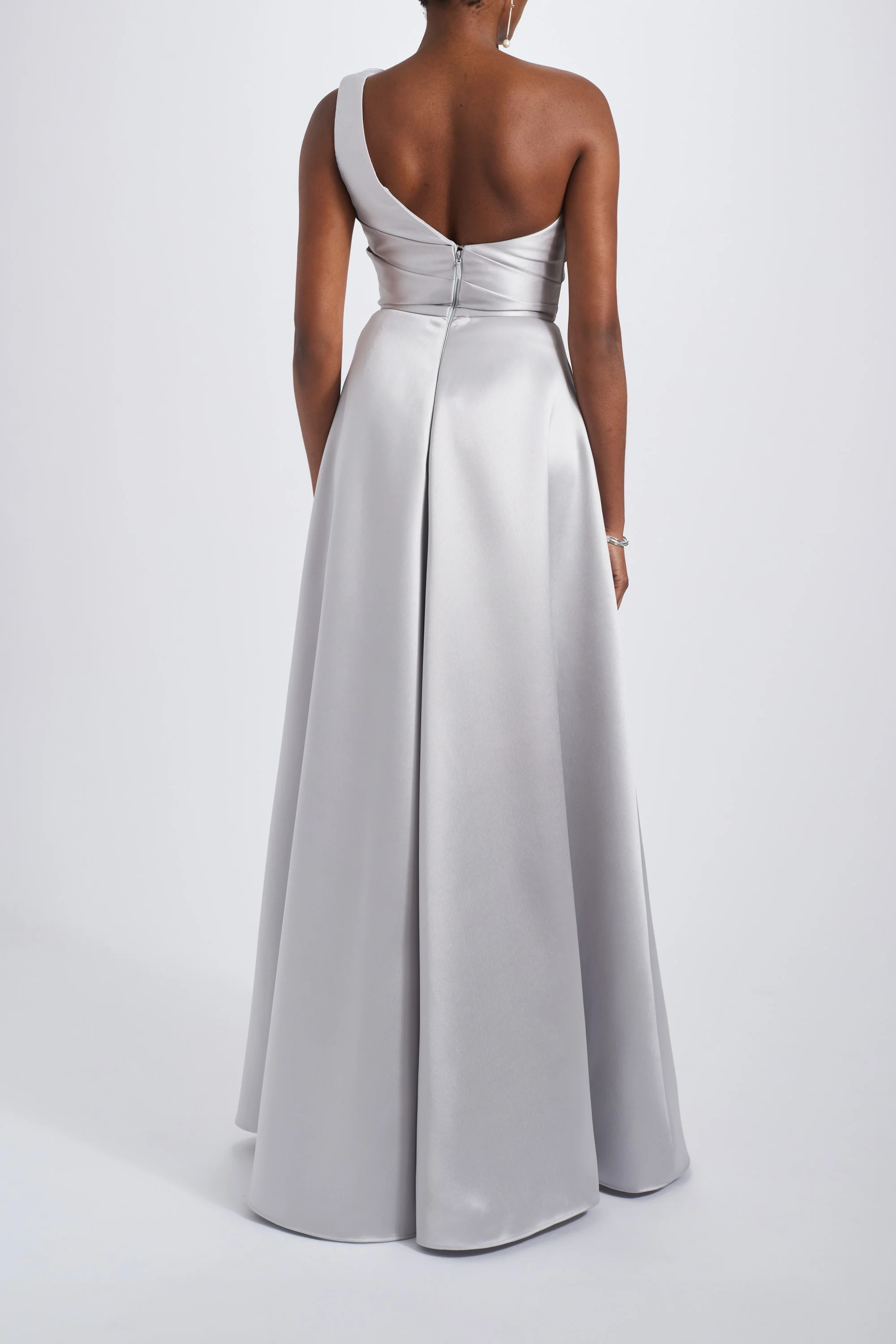 Amsale Evening One-Shoulder Mikado Gown P813M - Image 2