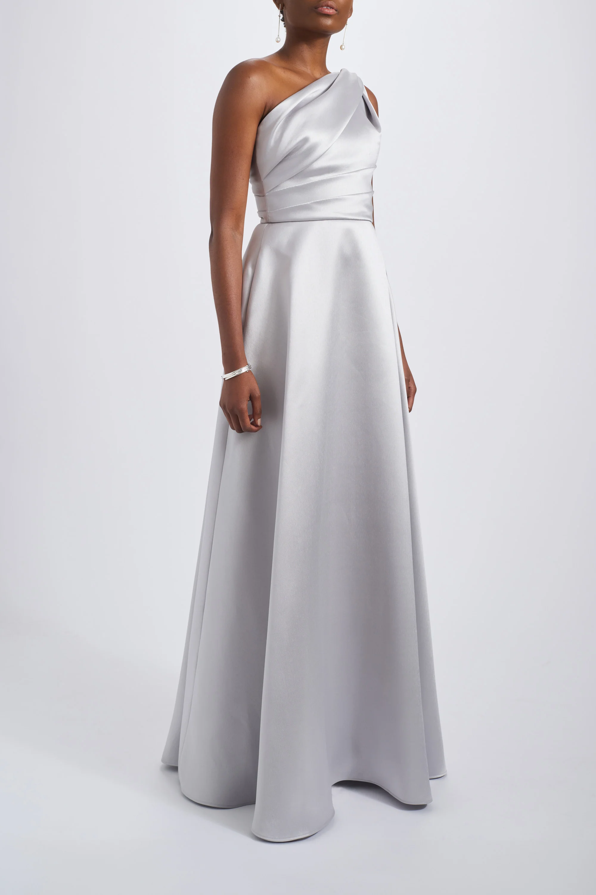 Amsale Evening One-Shoulder Mikado Gown P813M - Image 4