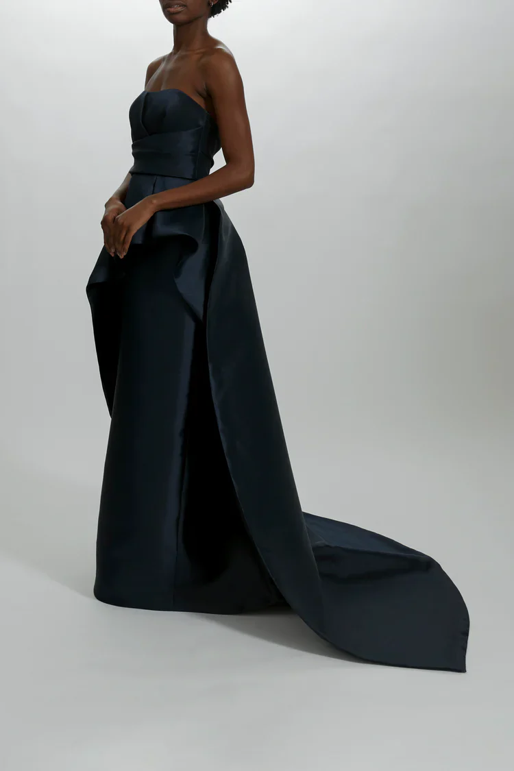 Amsale Evening Peplum Train Gown P457M - Image 4