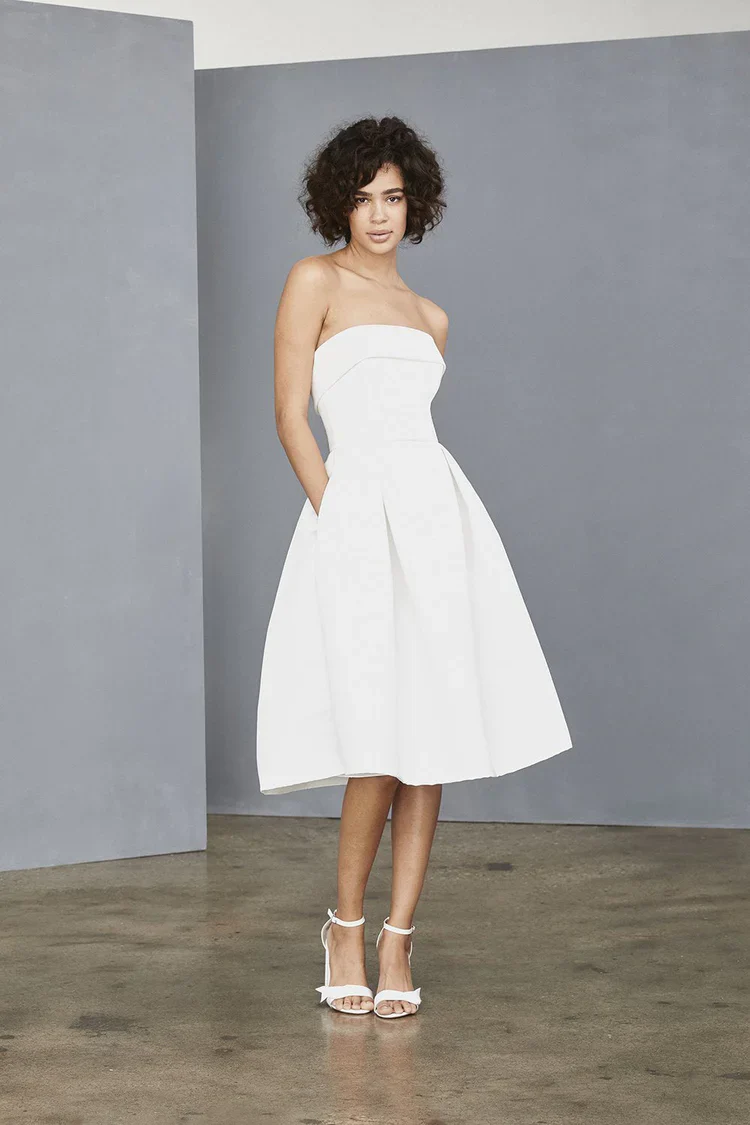 Amsale Little White Dress LW140
