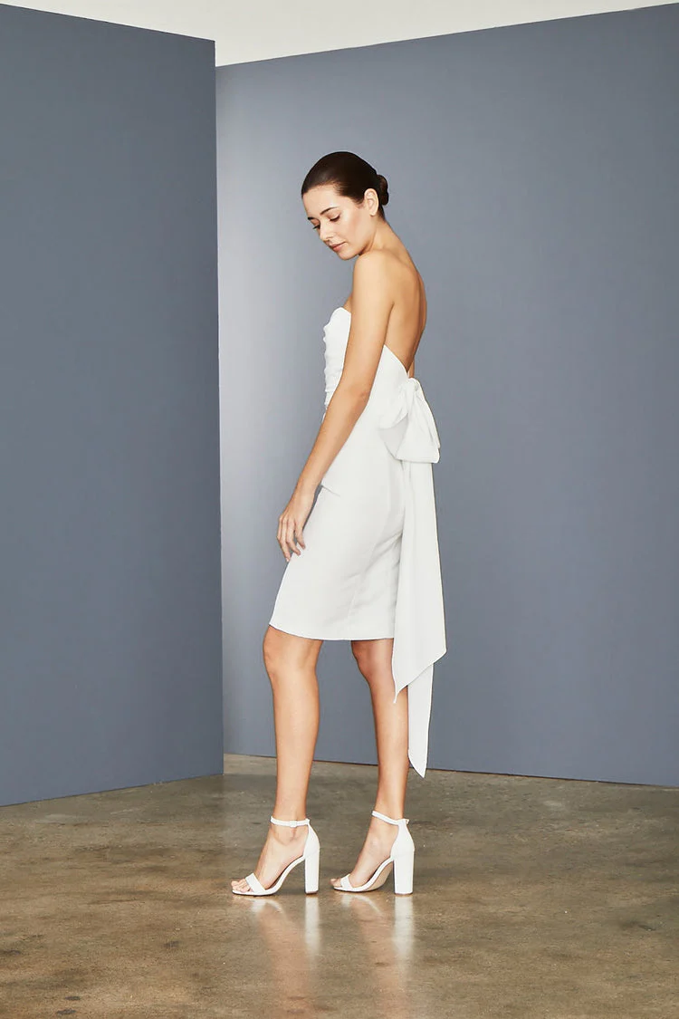Amsale Little White Dress LW150 - Image 3