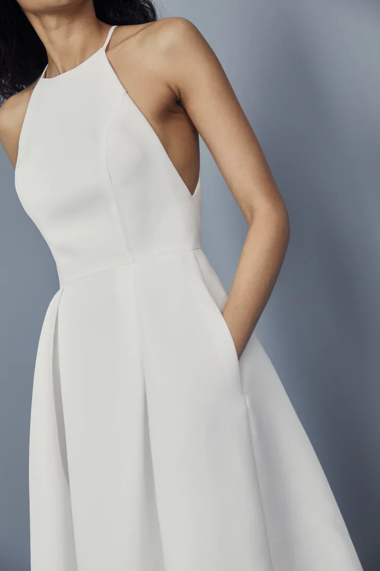 Amsale Little White Dress LW162 - Image 3