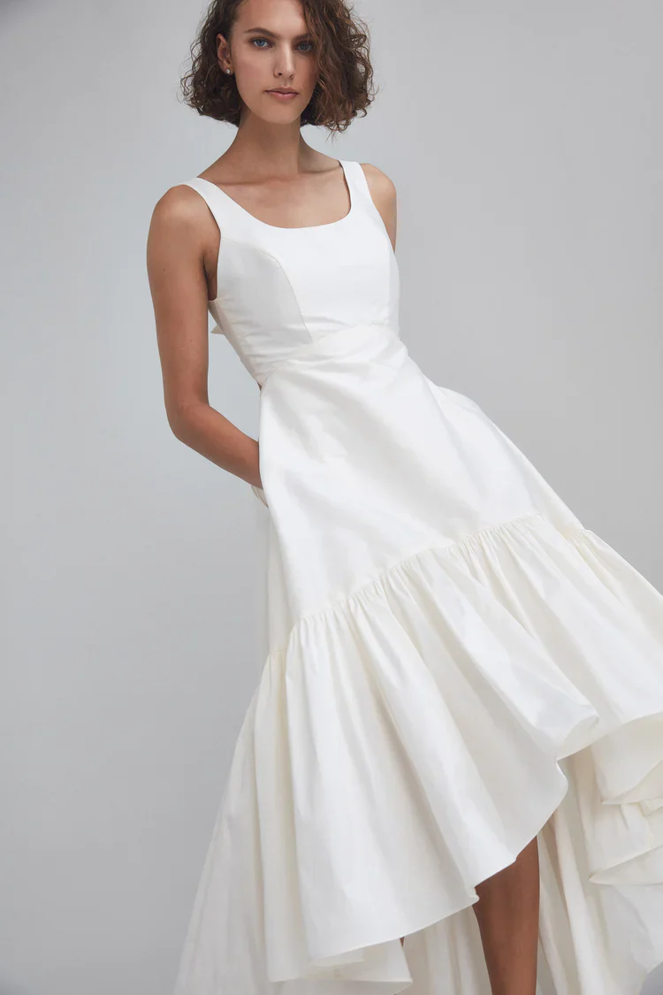 Amsale Little White Dress LW188 - Image 3