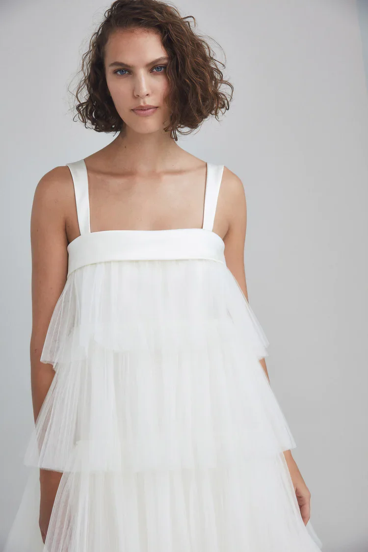 Amsale Little White Dress LW203 - Image 3