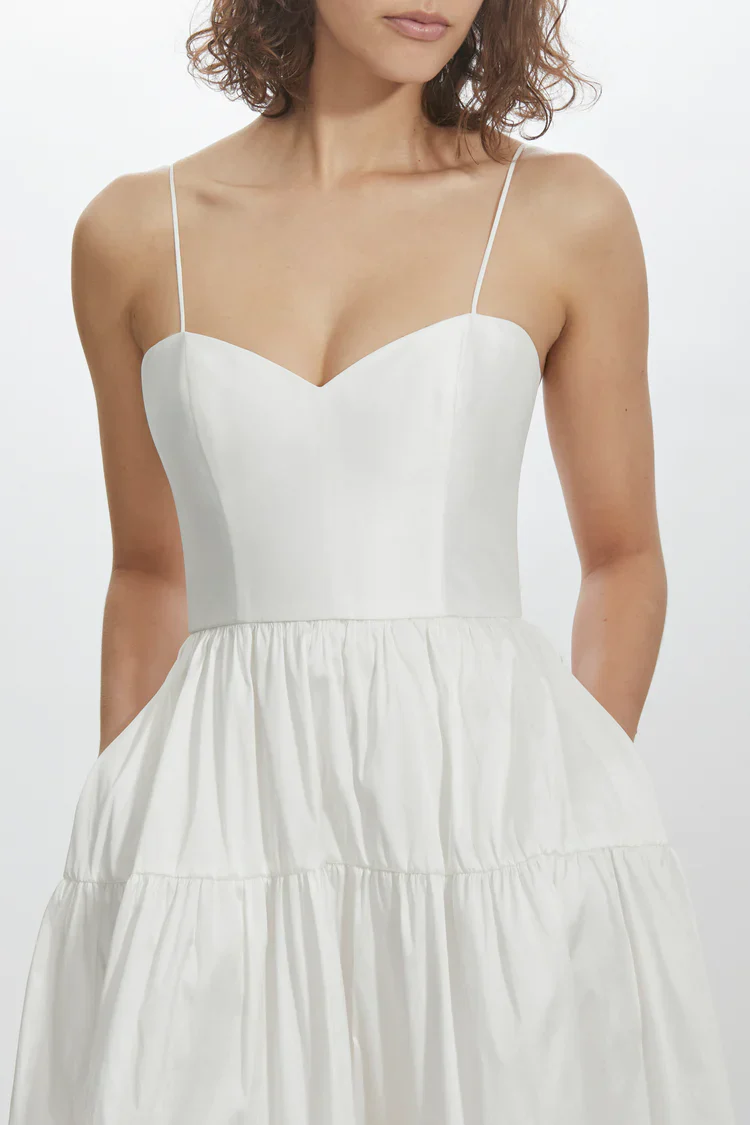 Amsale Little White Dress LW213 - Image 3