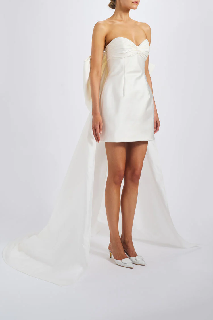 Amsale Little White Dress LW260 - Image 6