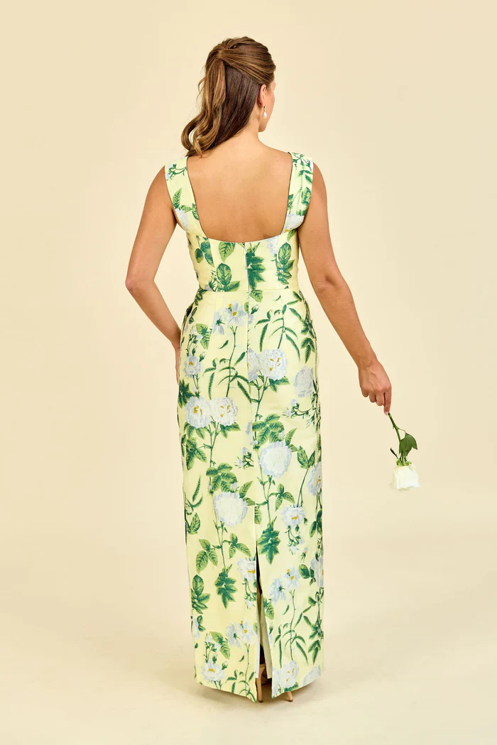 Beckett Bodice with Straight Skirt in Camellia Jacquard - Image 6