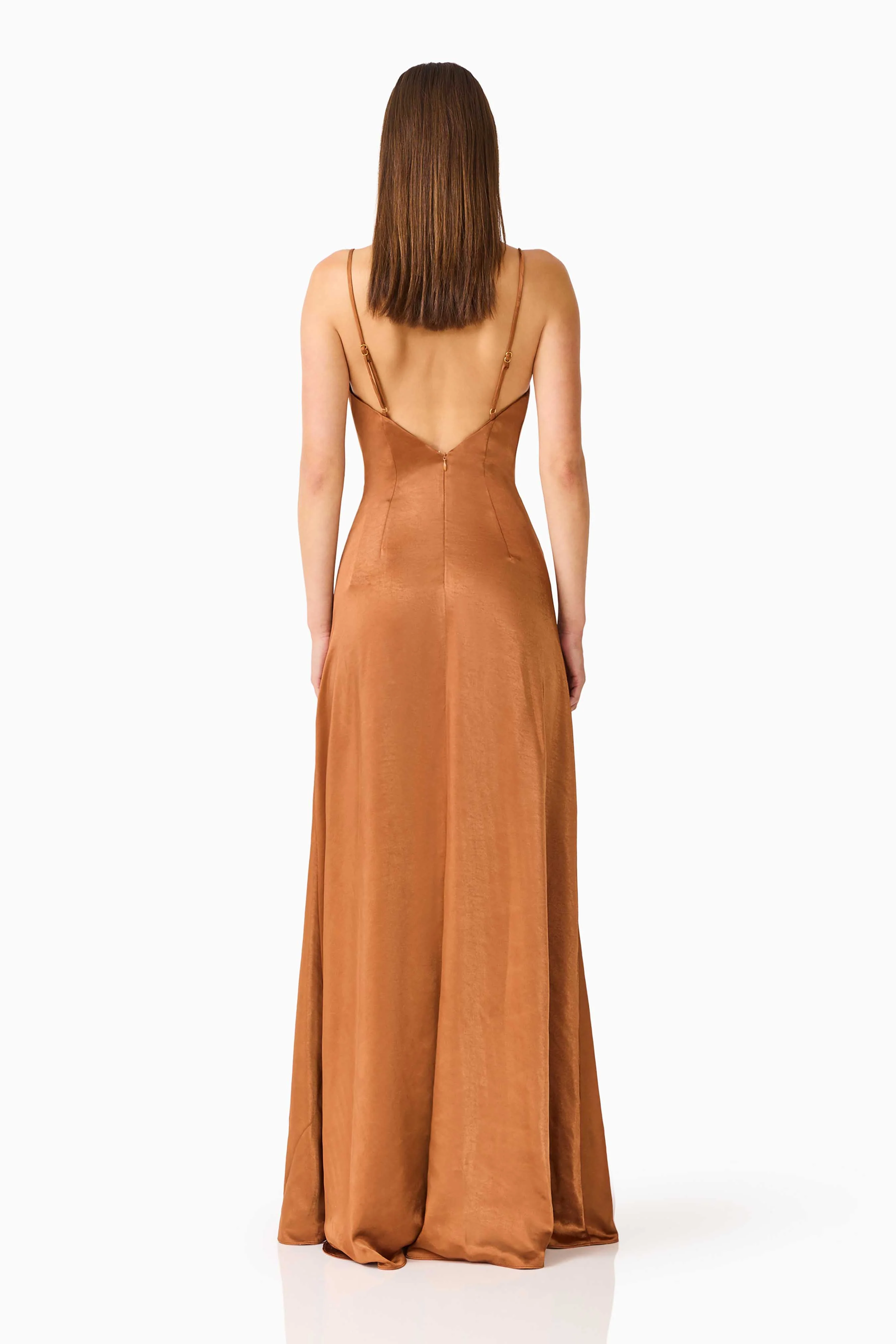 Clementine Cowl Neck Maxi Dress in Brown - Image 4