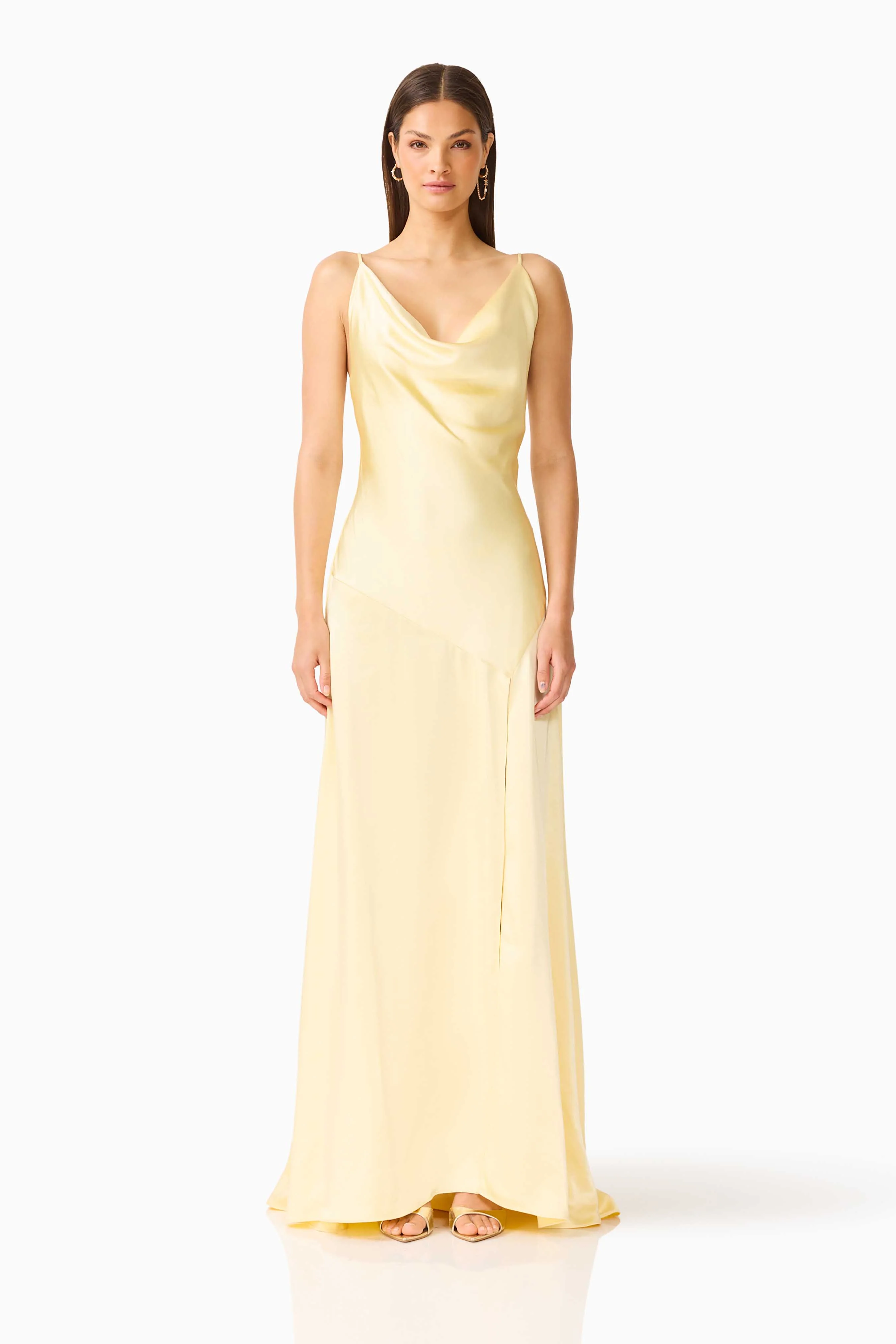 Clementine Cowl Neck Maxi Dress in Butter Yellow - Image 6