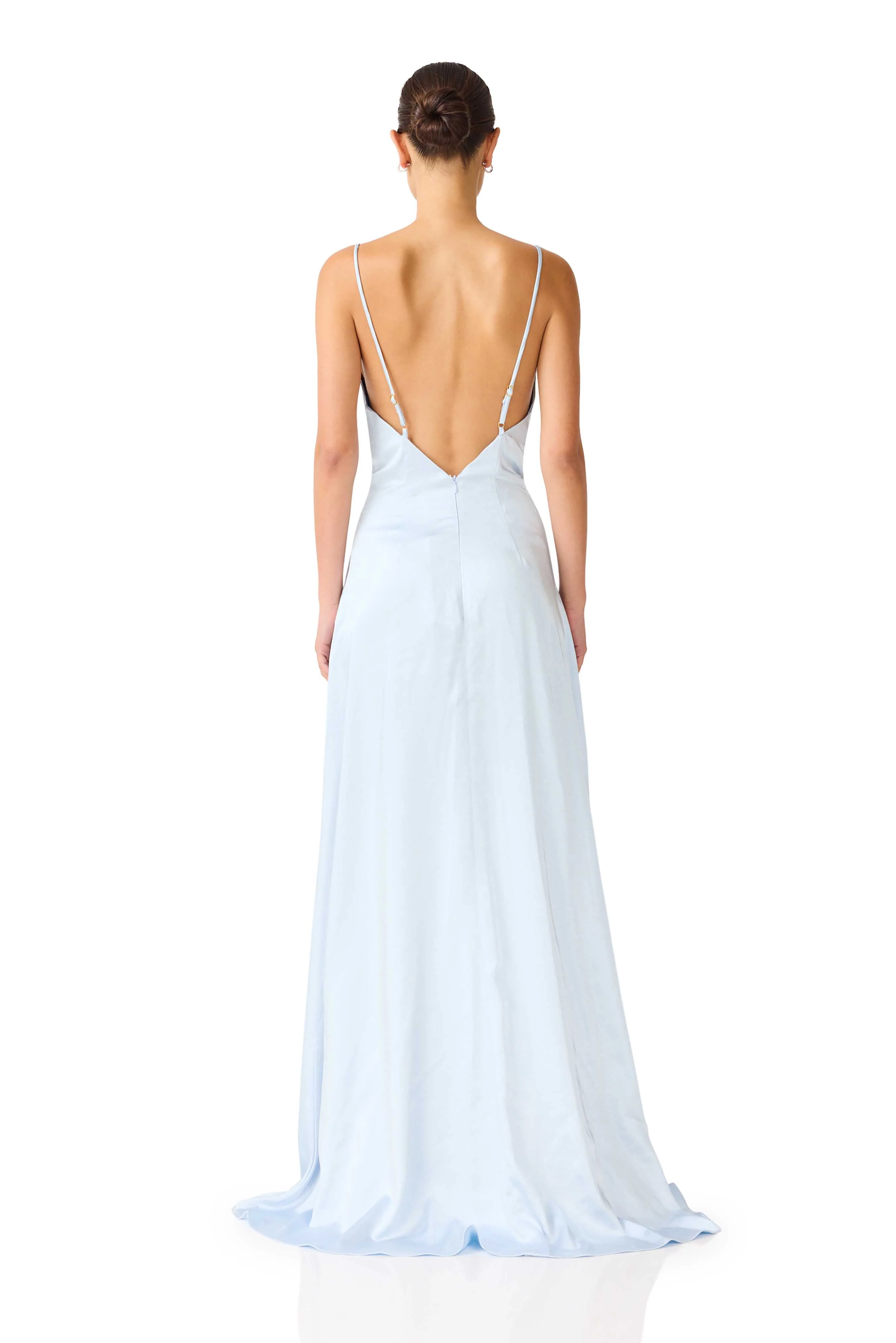 Clementine Cowl Neck Maxi Dress in Pale Blue - Image 5