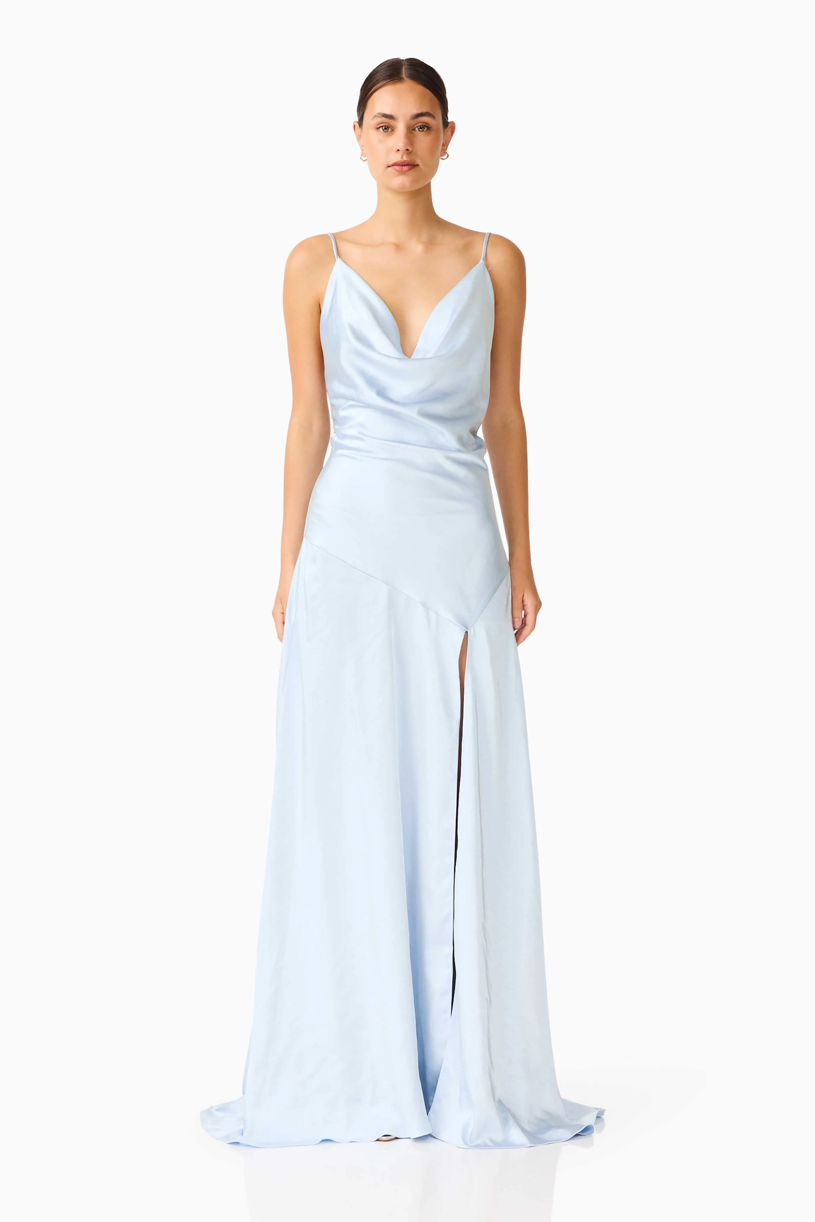 Clementine Cowl Neck Maxi Dress in Pale Blue - Image 7