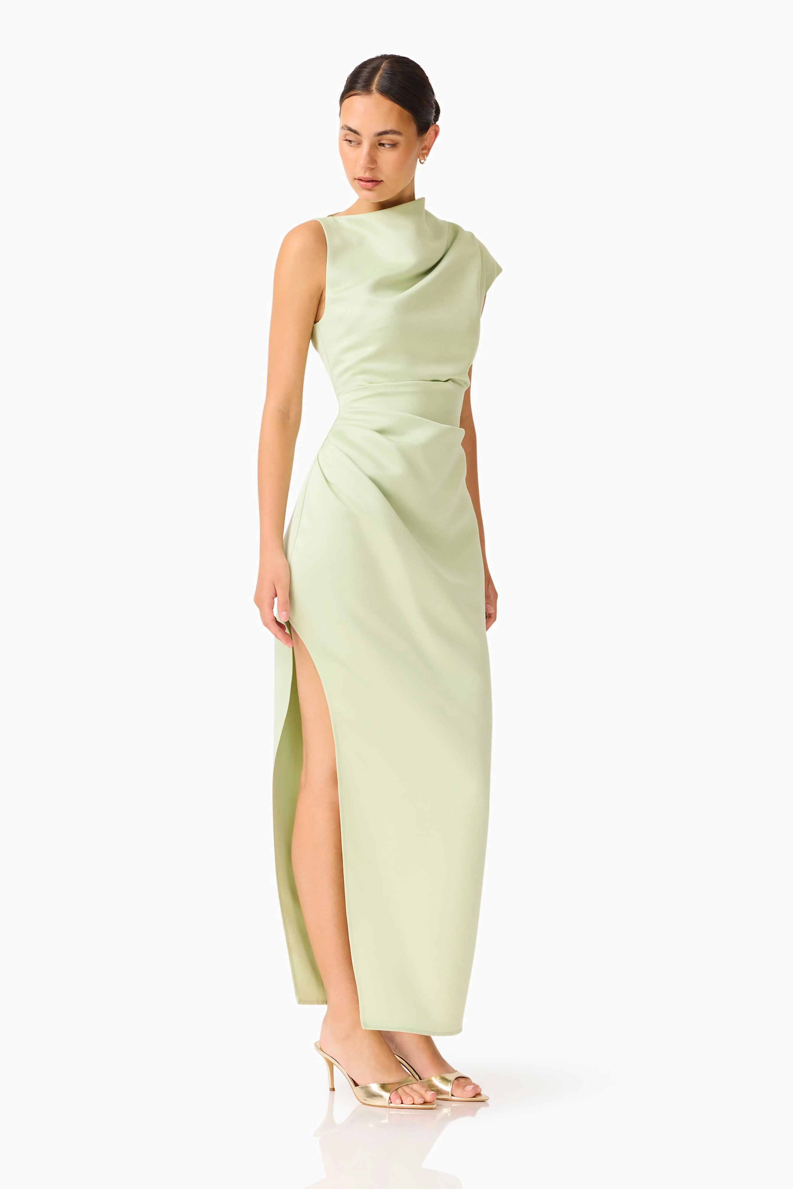 Coralie Maxi Gown in Sage Green - Image 4