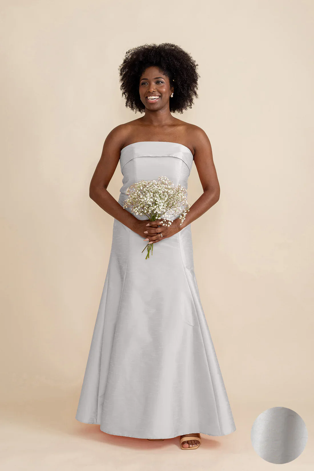 Eva Bodice with Trumpet Skirt in Shantung - Image 3