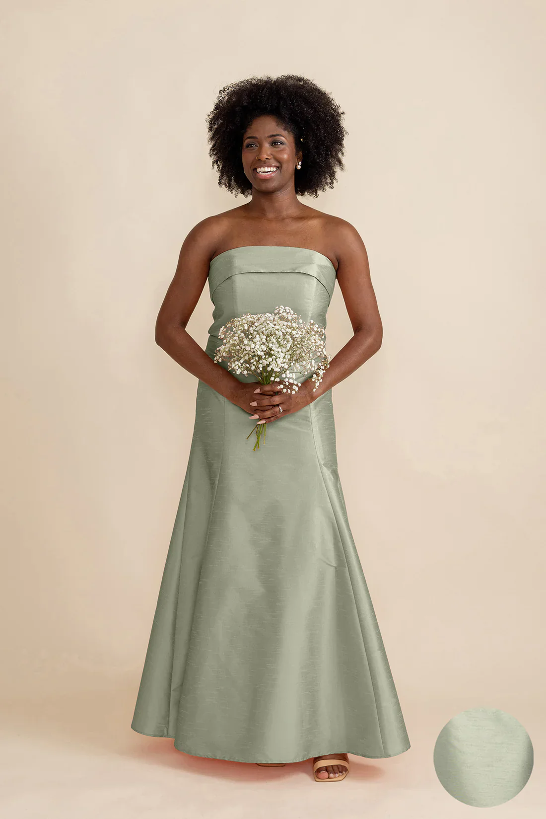Eva Bodice with Trumpet Skirt in Shantung - Image 8