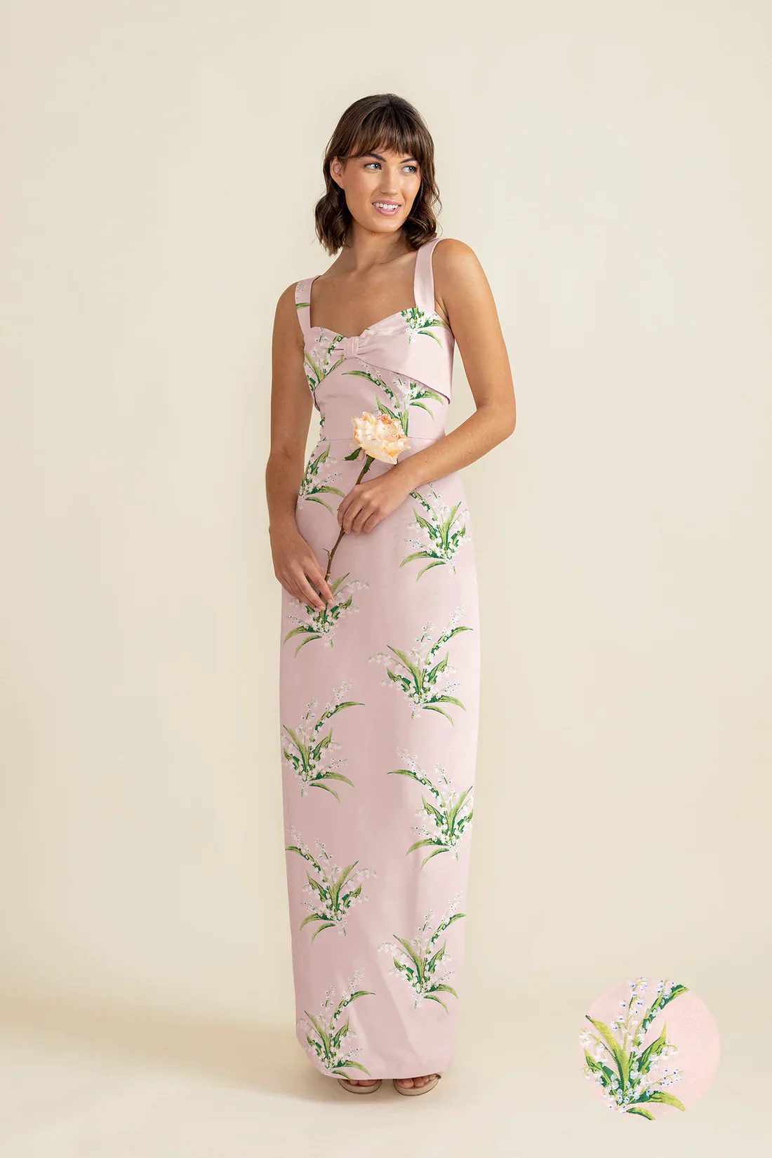 Grace Bodice with Straight Skirt Lily of the Valley Jacquard - Image 5