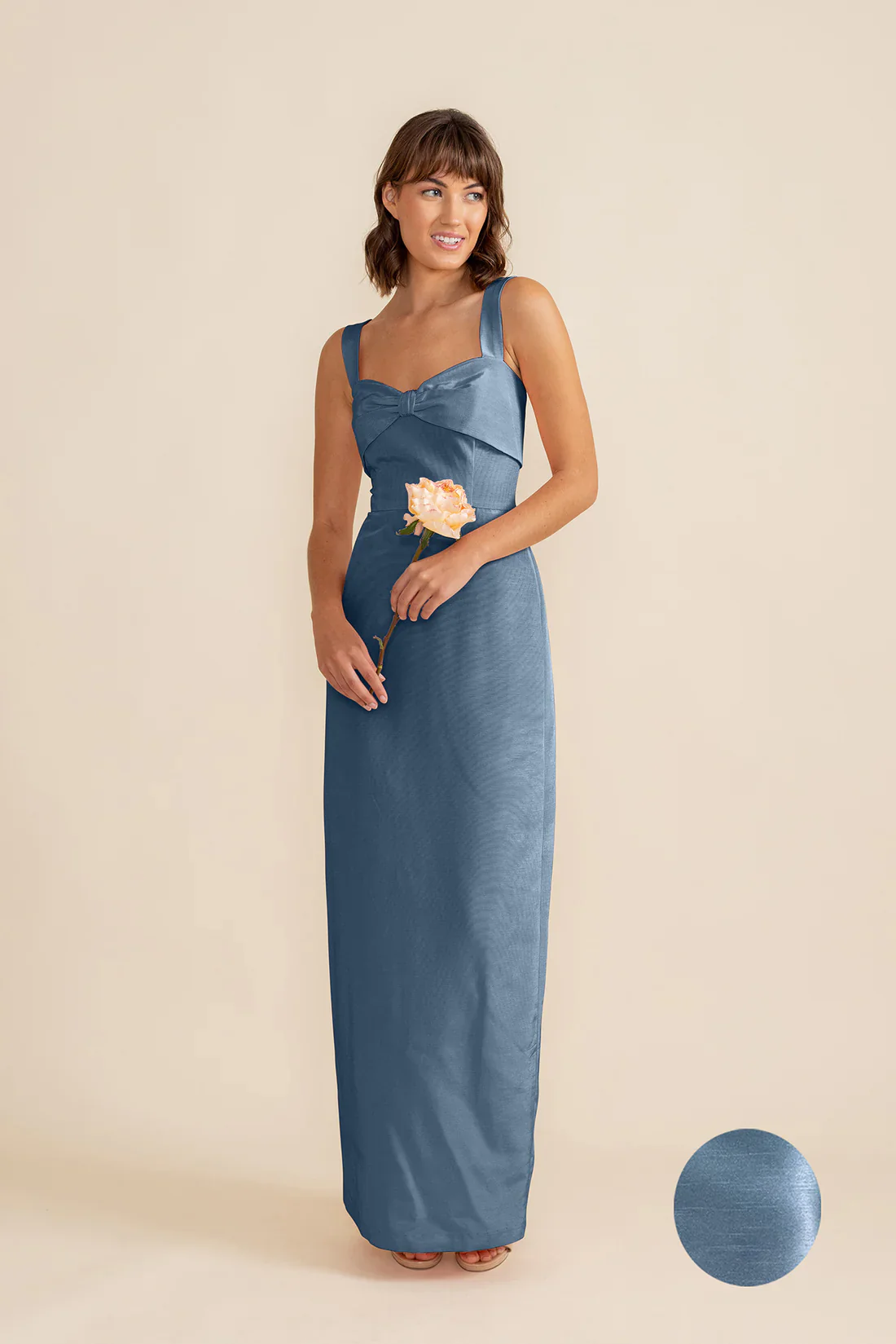 Grace Bodice with Straight Skirt in Shantung - Image 8