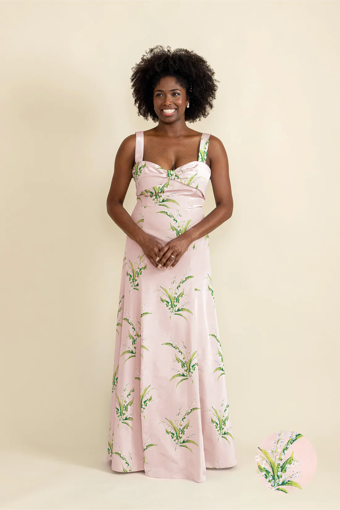Grace Bodice with Trumpet Skirt in Lily of the Valley Jacquard - Image 5