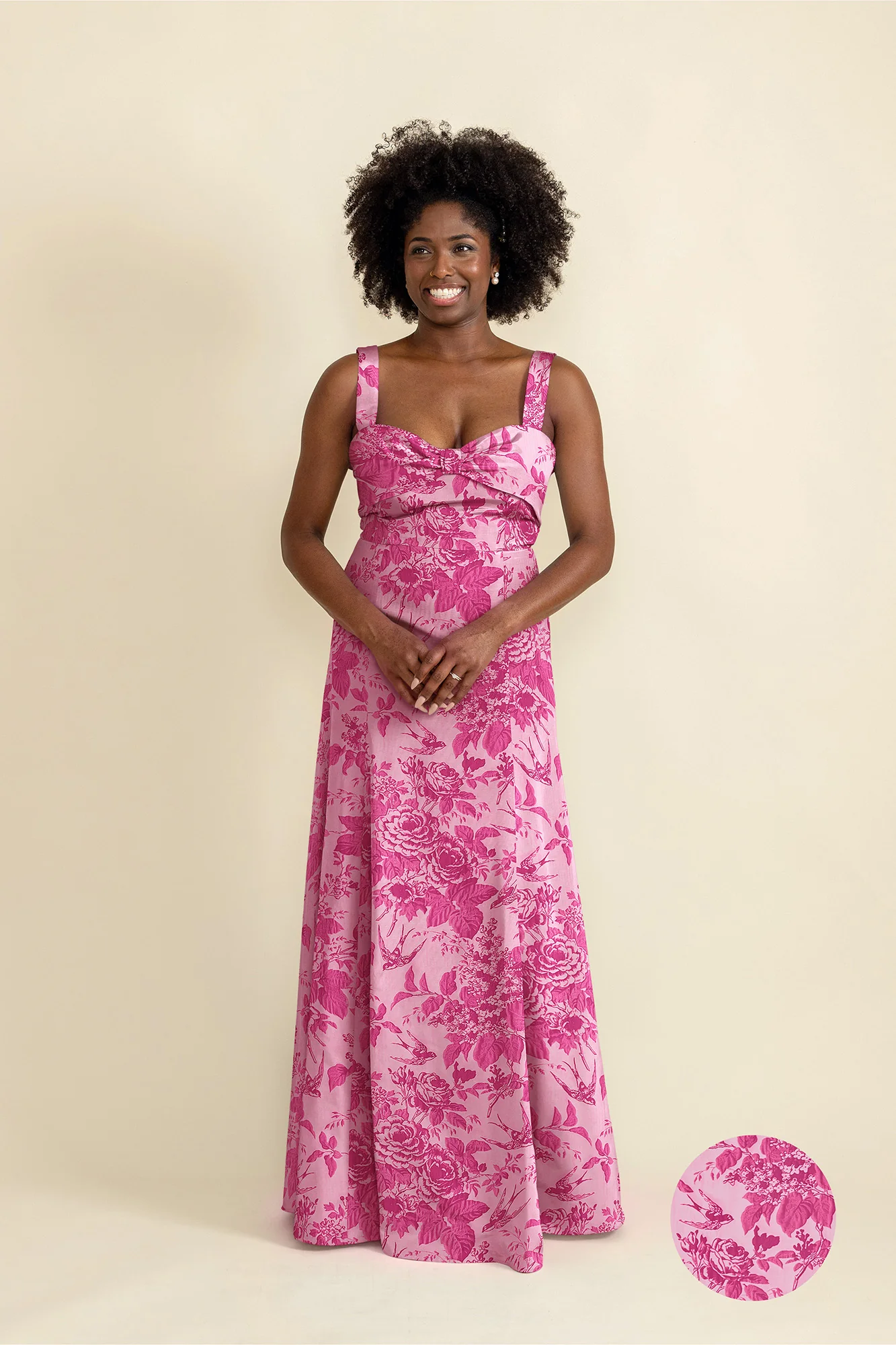Grace Bodice with Trumpet Skirt in Garden Flora