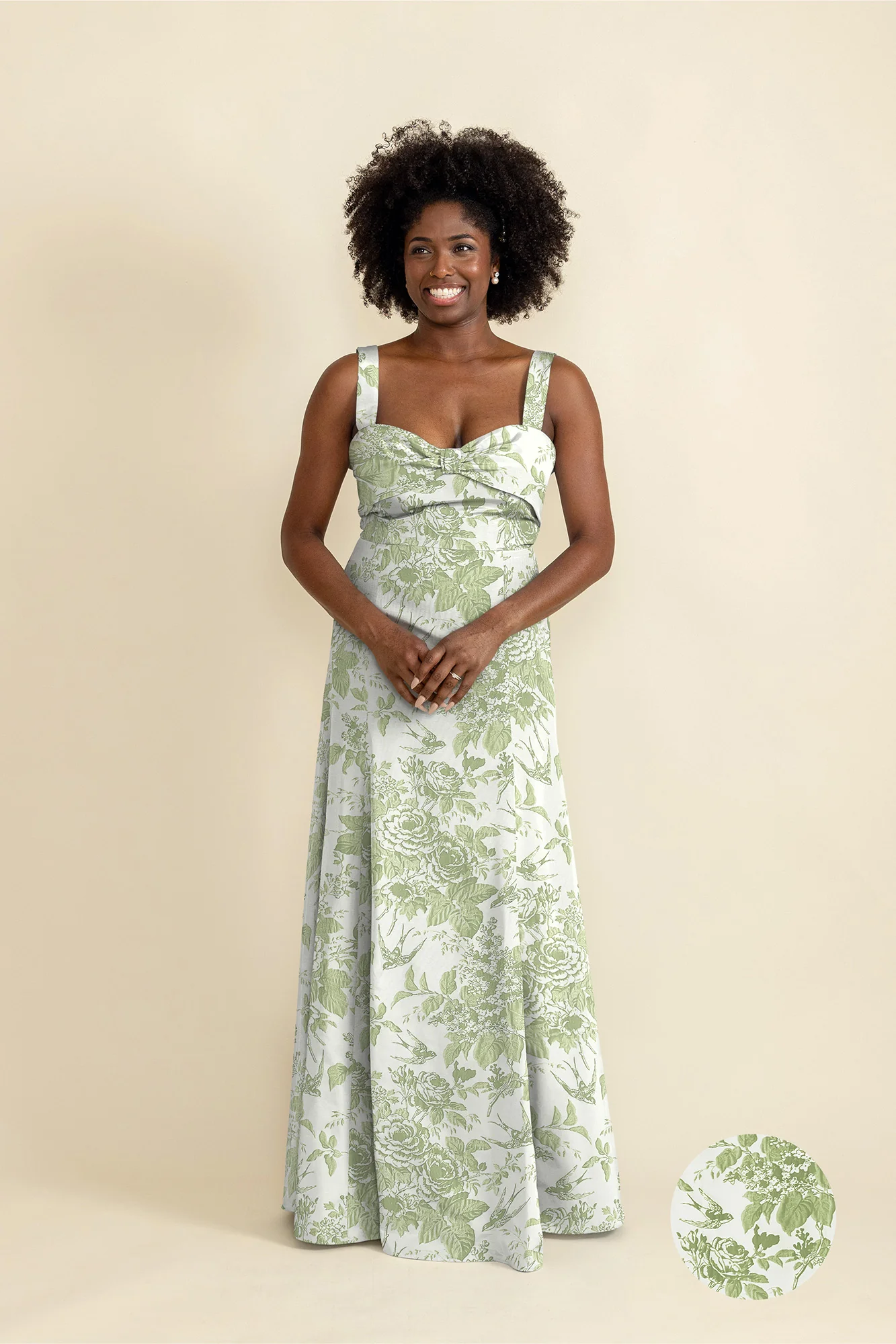 Grace Bodice with Trumpet Skirt in Garden Flora - Image 2
