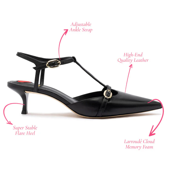 Grace Pump In Black Leather - Image 5