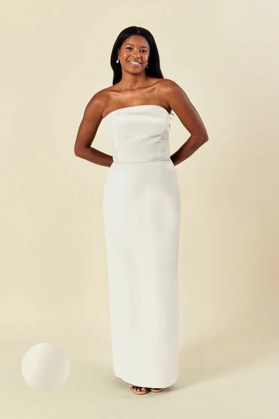 Hannah Bodice With Straight Skirt in Shantung - Image 5