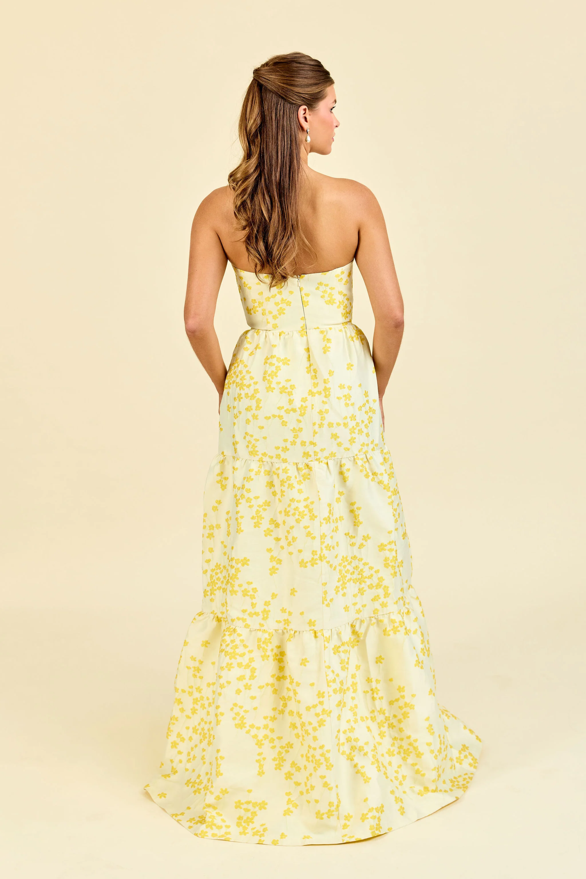Hannah Bodice with Tiered Skirt in Daisy Jacquard - Image 3
