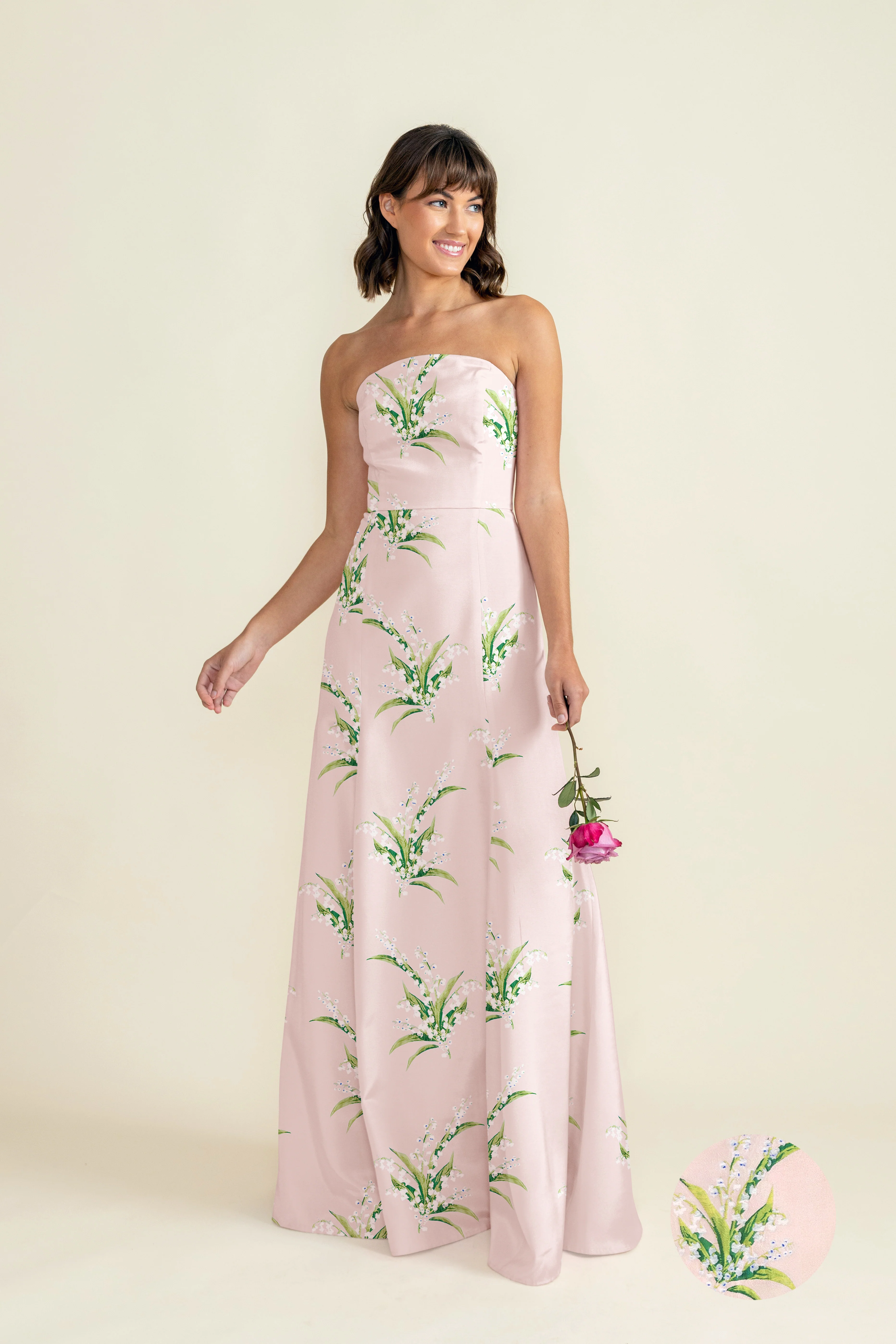 Hannah Bodice with Trumpet Skirt in Lily of the Valley Jacquard - Image 3