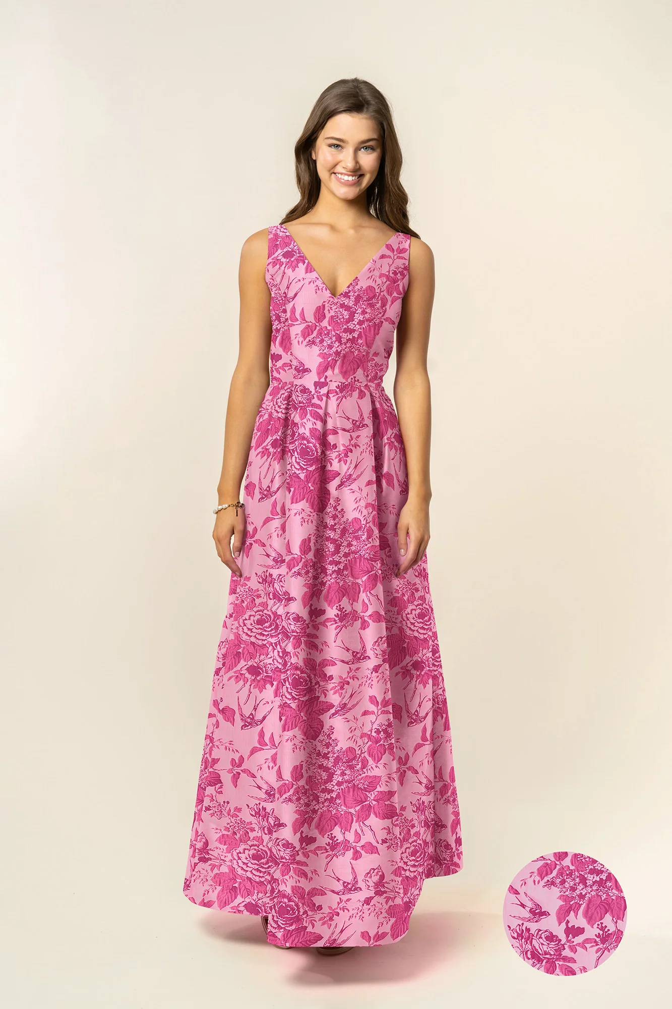 Harper Bodice with Dahlia Skirt in Garden Flora - Image 4