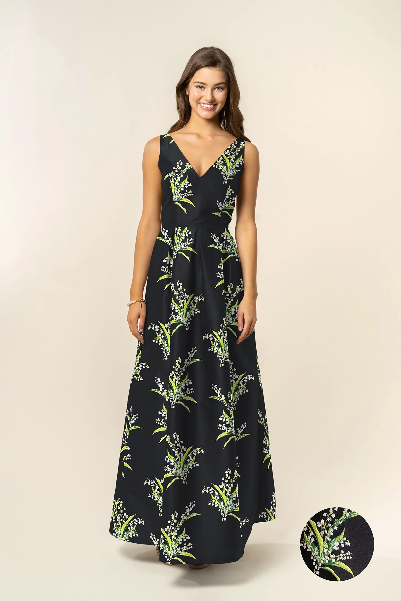 Harper Bodice with Dahlia Skirt in Lily of the Valley Jacquard - Image 4