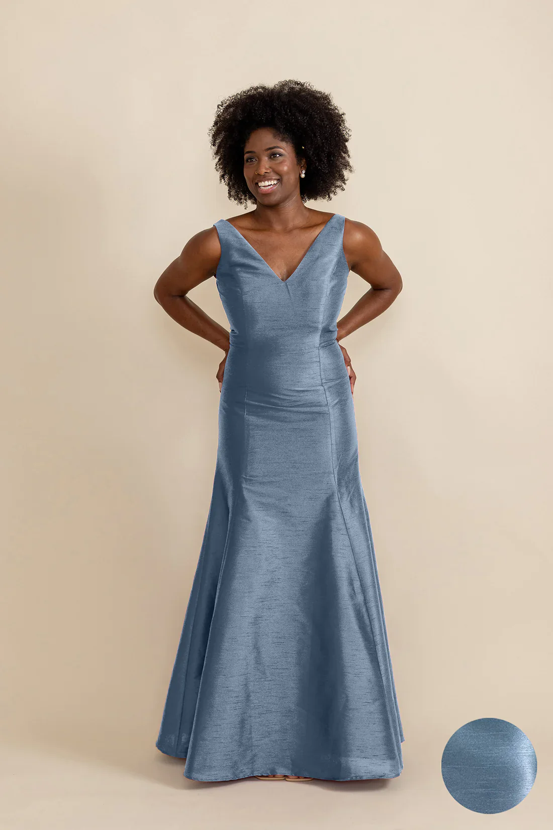 Harper Bodice with Trumpet Skirt in Shantung - Image 10