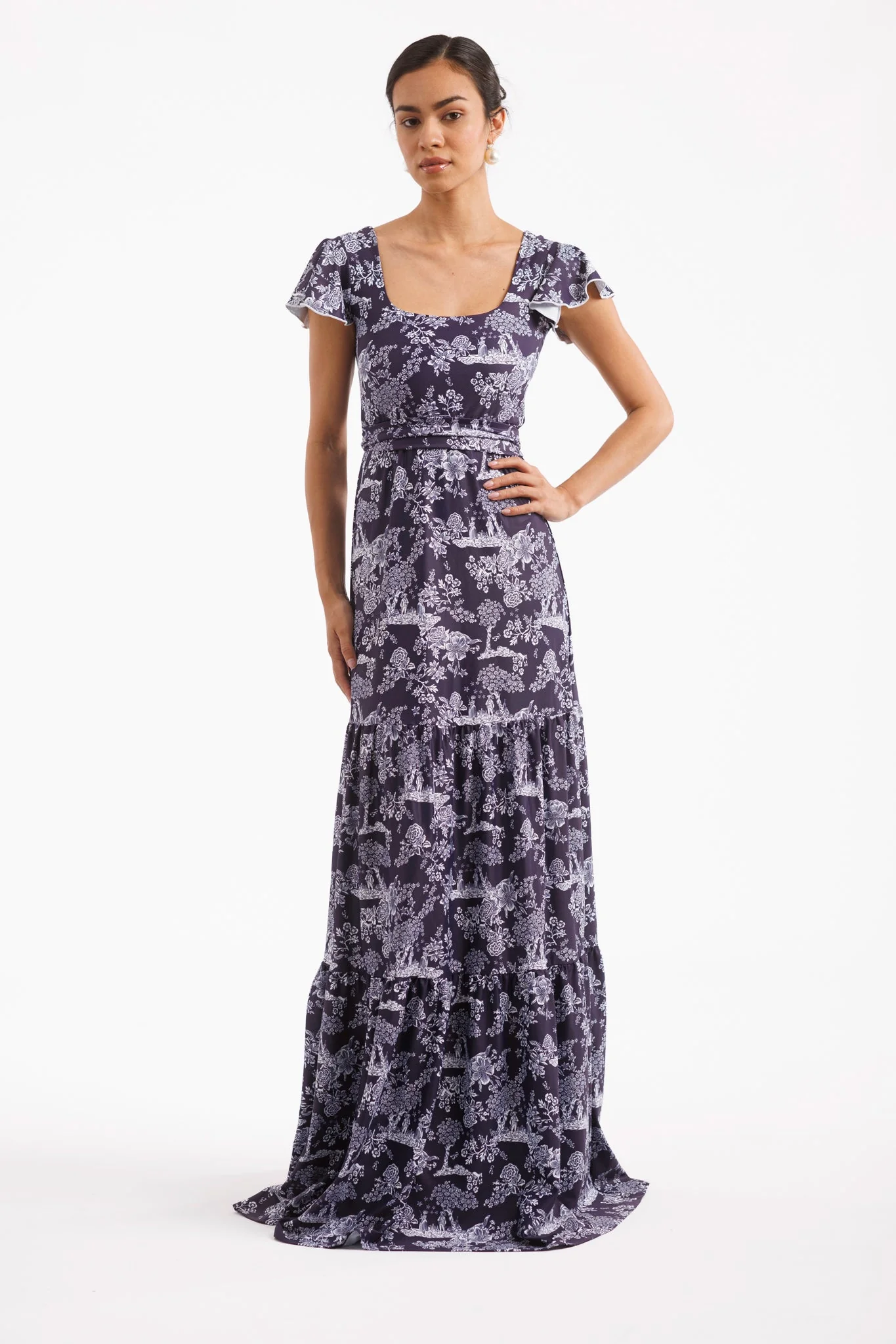 Isabella Dress in French Country Navy