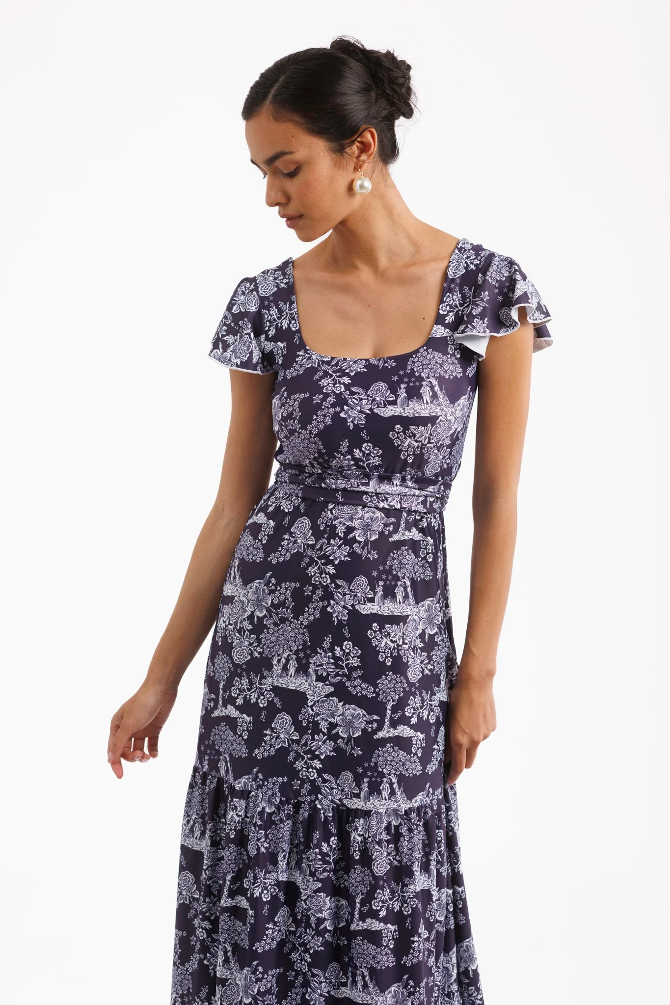 Isabella Dress in French Country Navy - Image 3