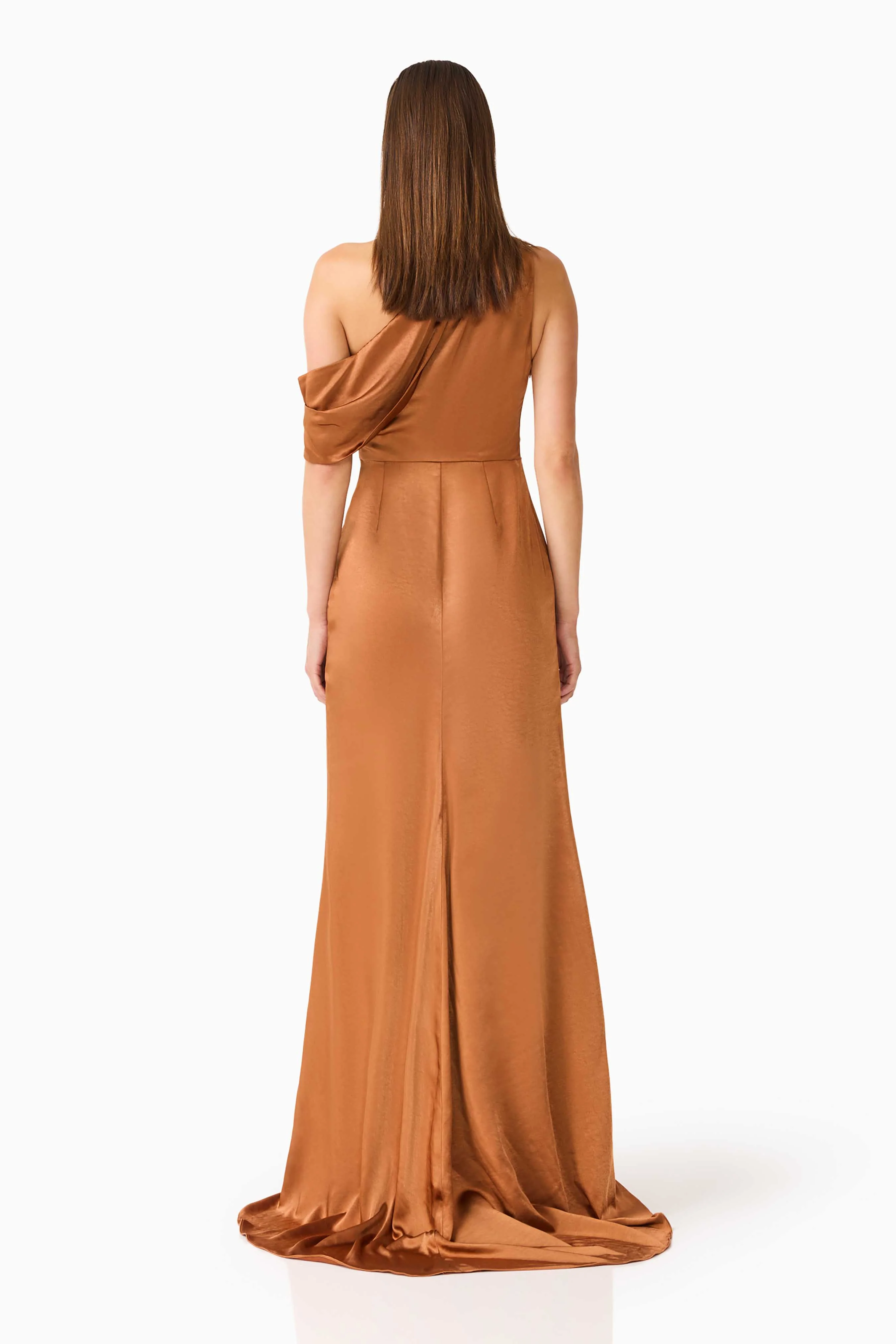 Isadora One Shoulder Gown in Brown - Image 3