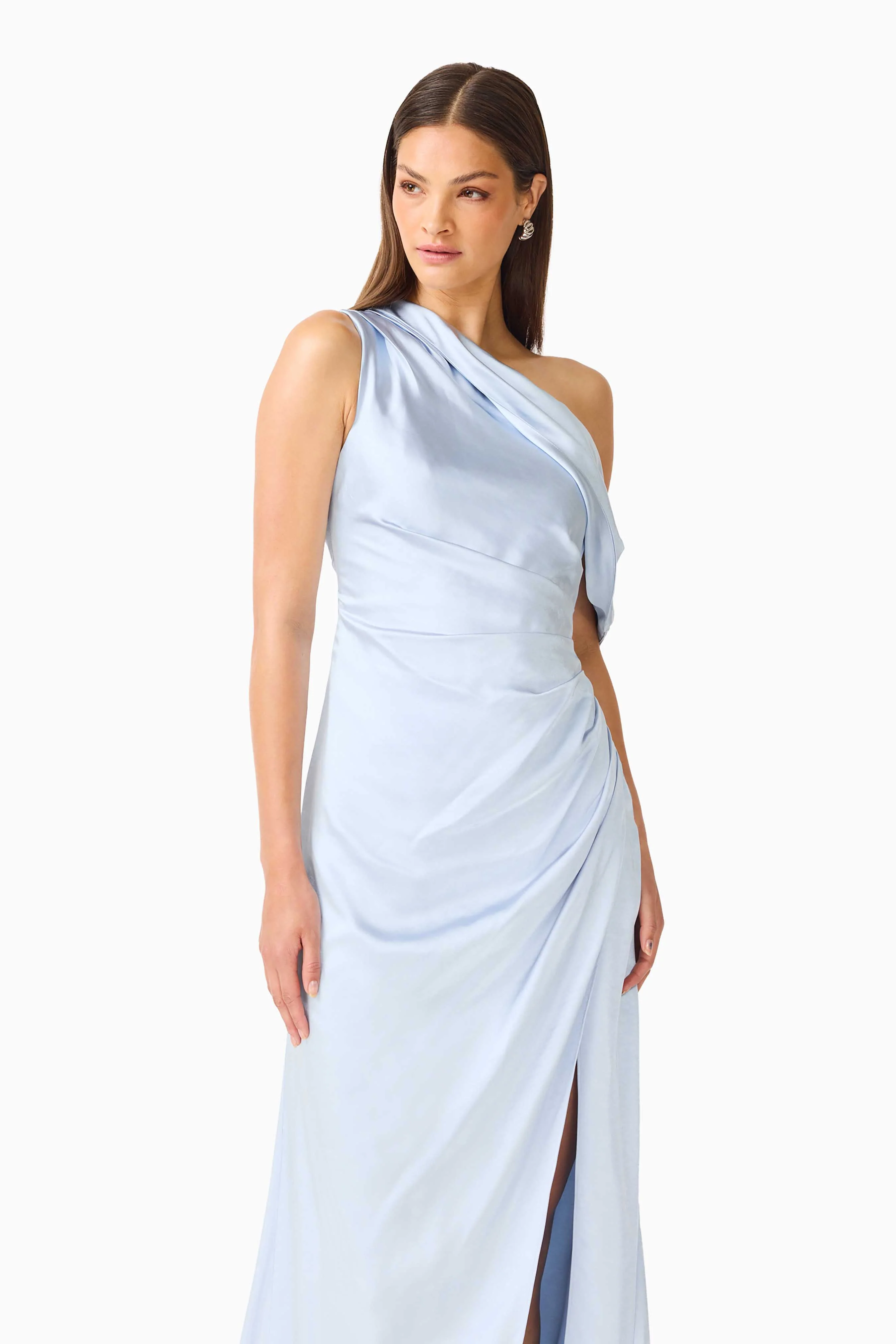 Isadora One Shoulder Gown in Pale Blue - Image 4