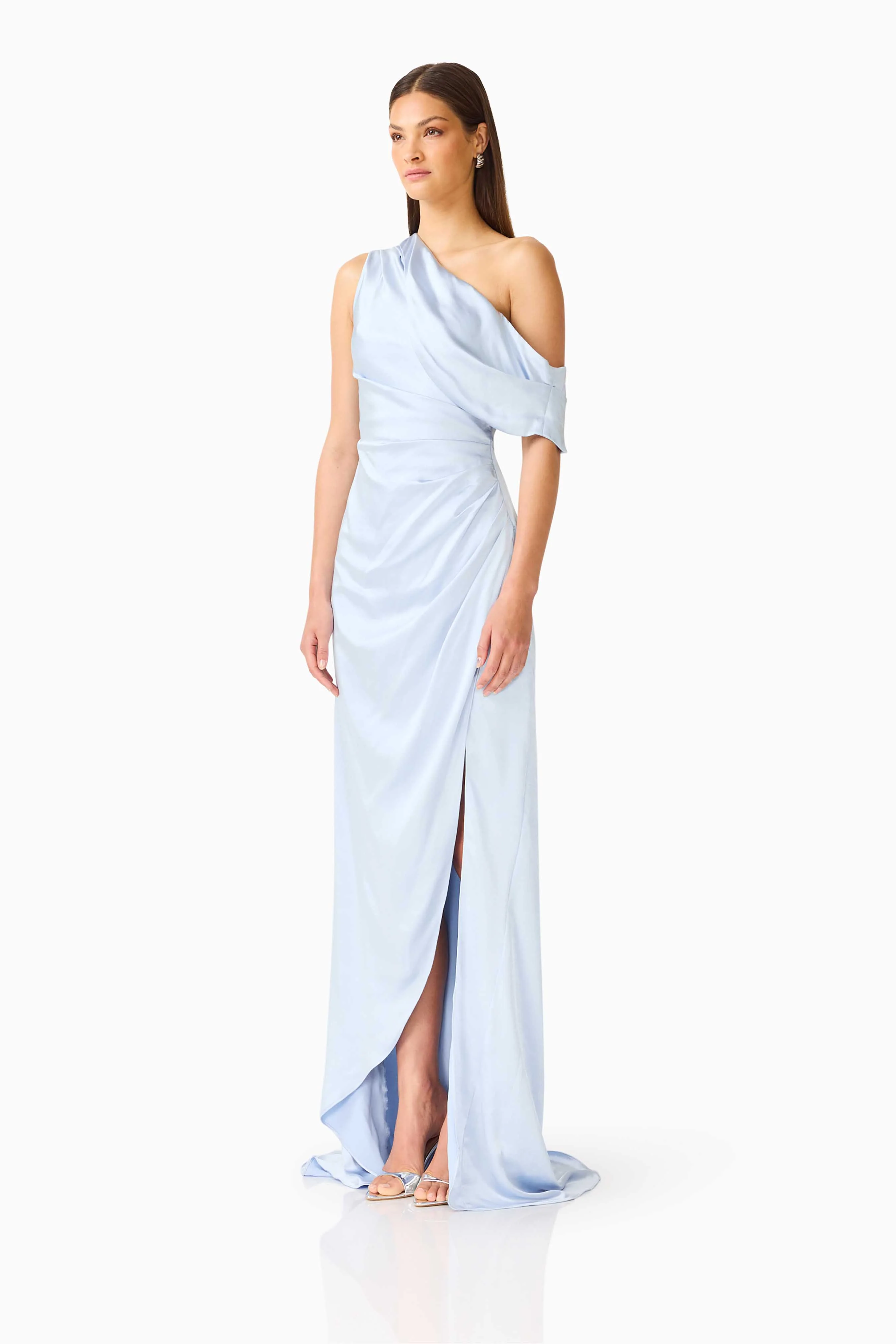 Isadora One Shoulder Gown in Pale Blue - Image 7