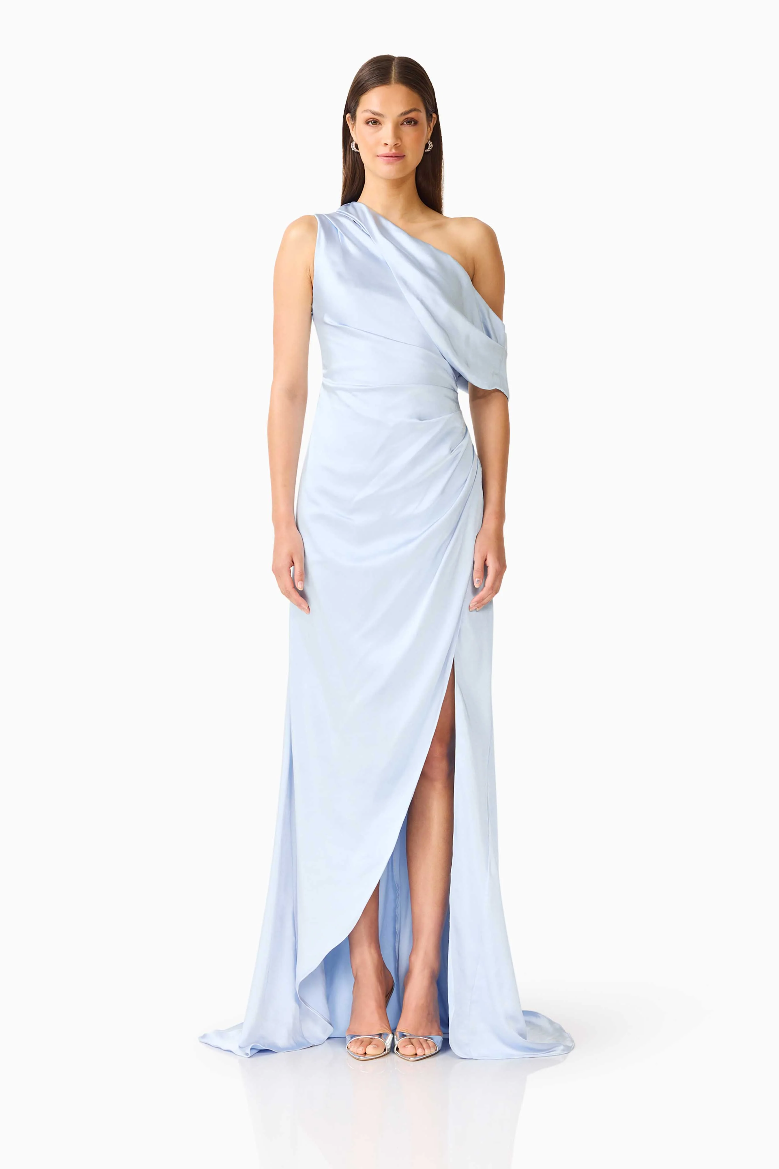 Isadora One Shoulder Gown in Pale Blue - Image 8
