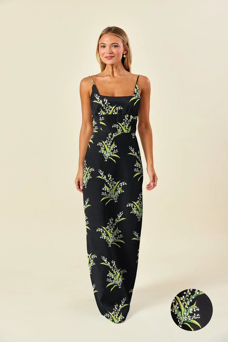 Jane Bodice with Straight Skirt in Lily of the Valley Jacquard - Image 3