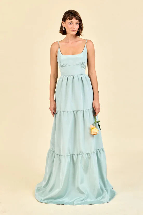 Jane Bodice with Tiered Skirt in Garden Flora Jacquard