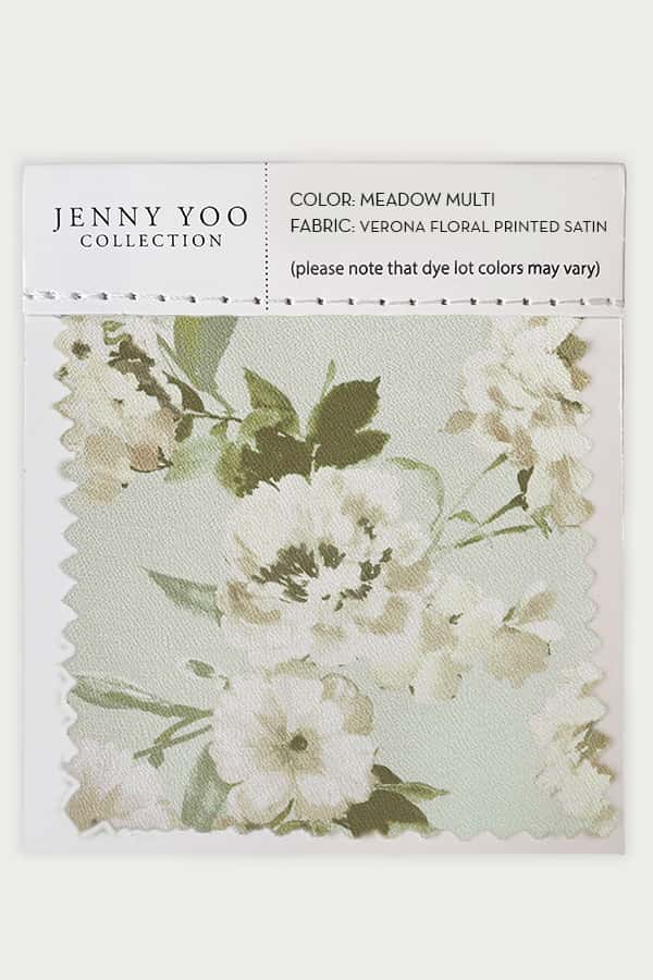 Jenny Yoo Verona Floral Printed Hammered Satin Swatch Card - Image 3