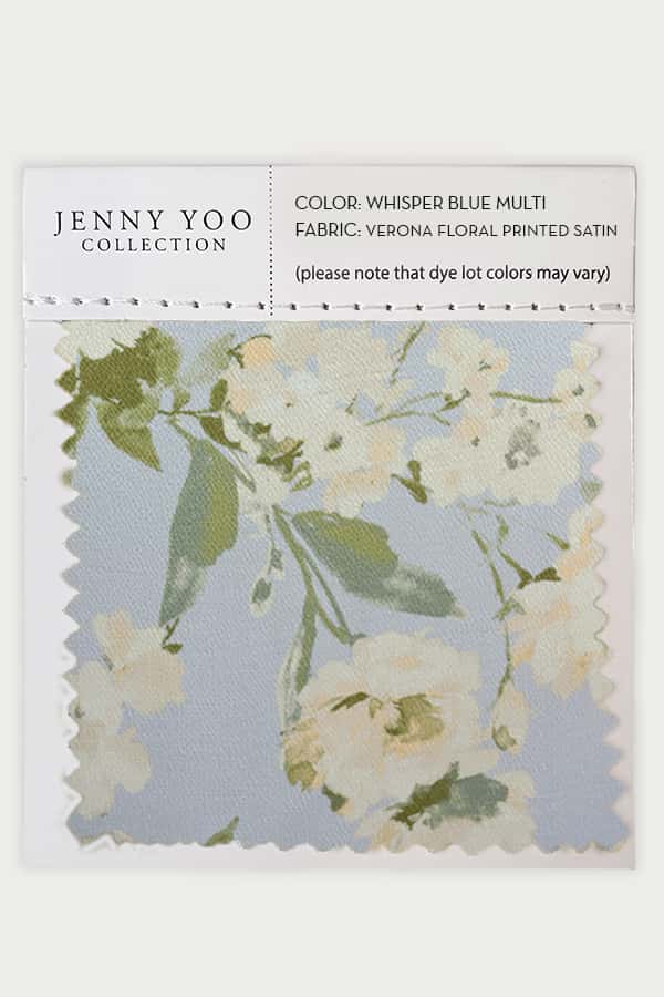 Jenny Yoo Verona Floral Printed Hammered Satin Swatch Card - Image 4