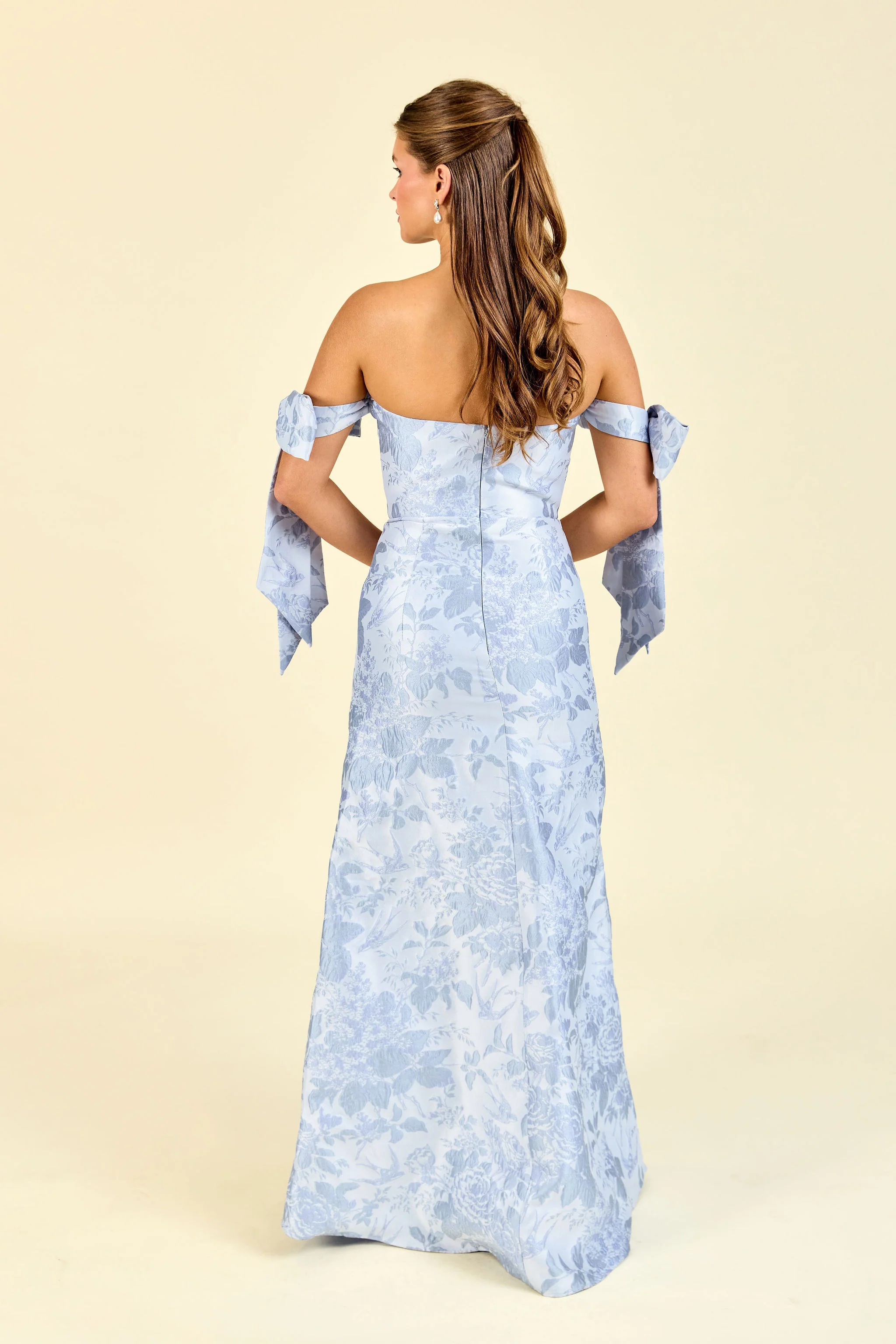 Julie Bodice with Flute Skirt in Garden Flora Jacquard - Image 2