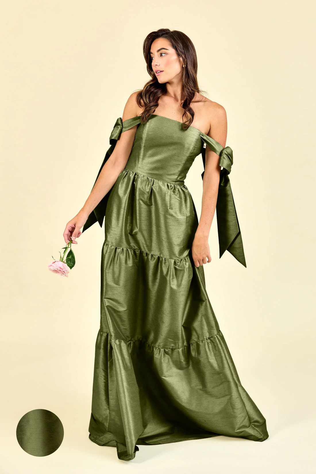 Julie Bodice with Tiered Skirt in Shantung - Image 10