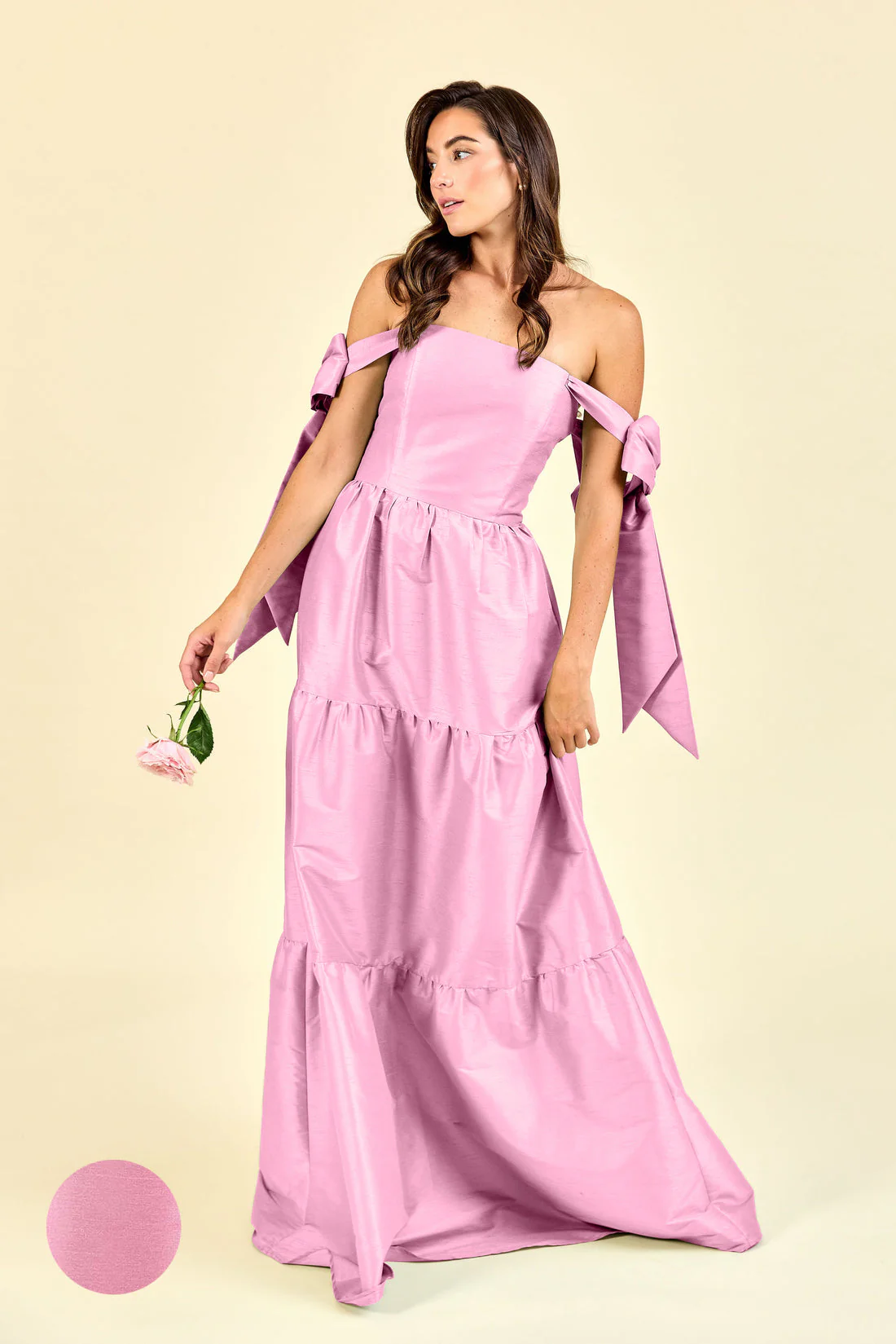 Julie Bodice with Tiered Skirt in Shantung - Image 14