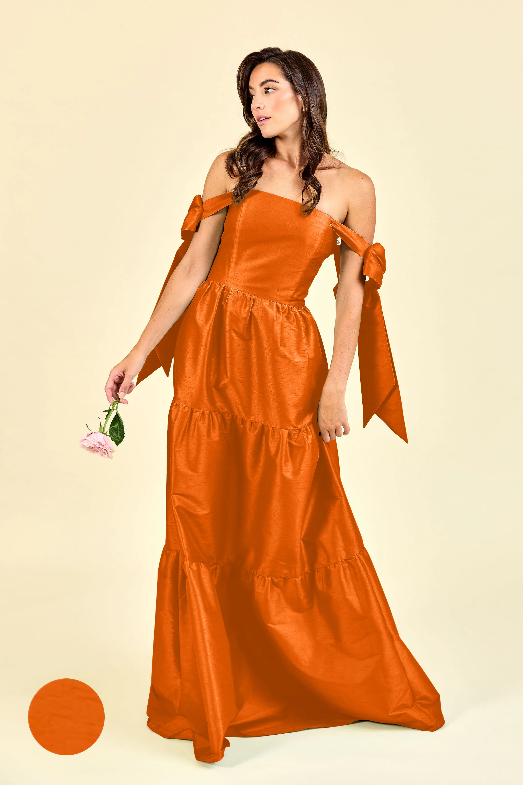 Julie Bodice with Tiered Skirt in Shantung - Image 16
