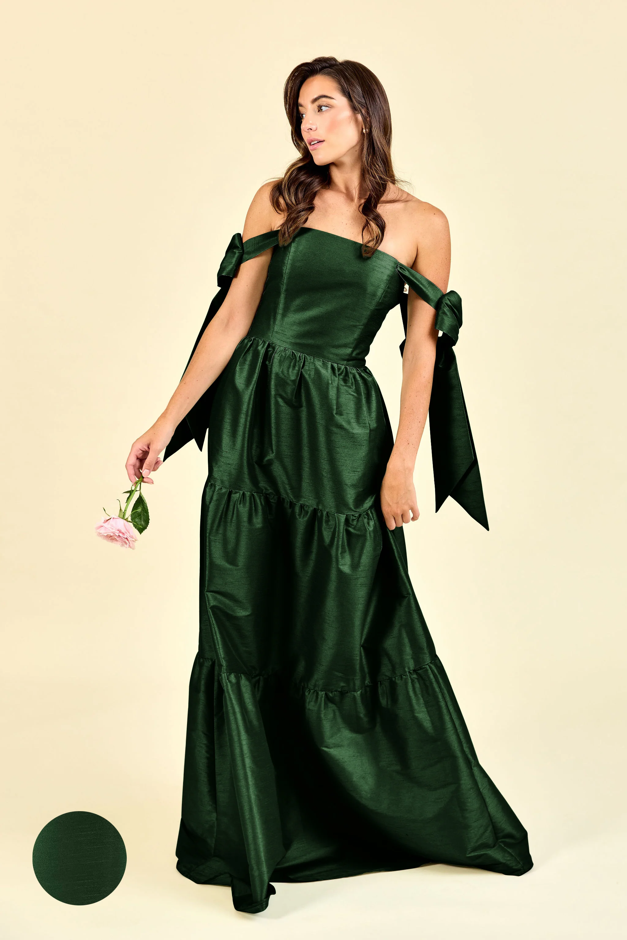 Julie Bodice with Tiered Skirt in Shantung - Image 17
