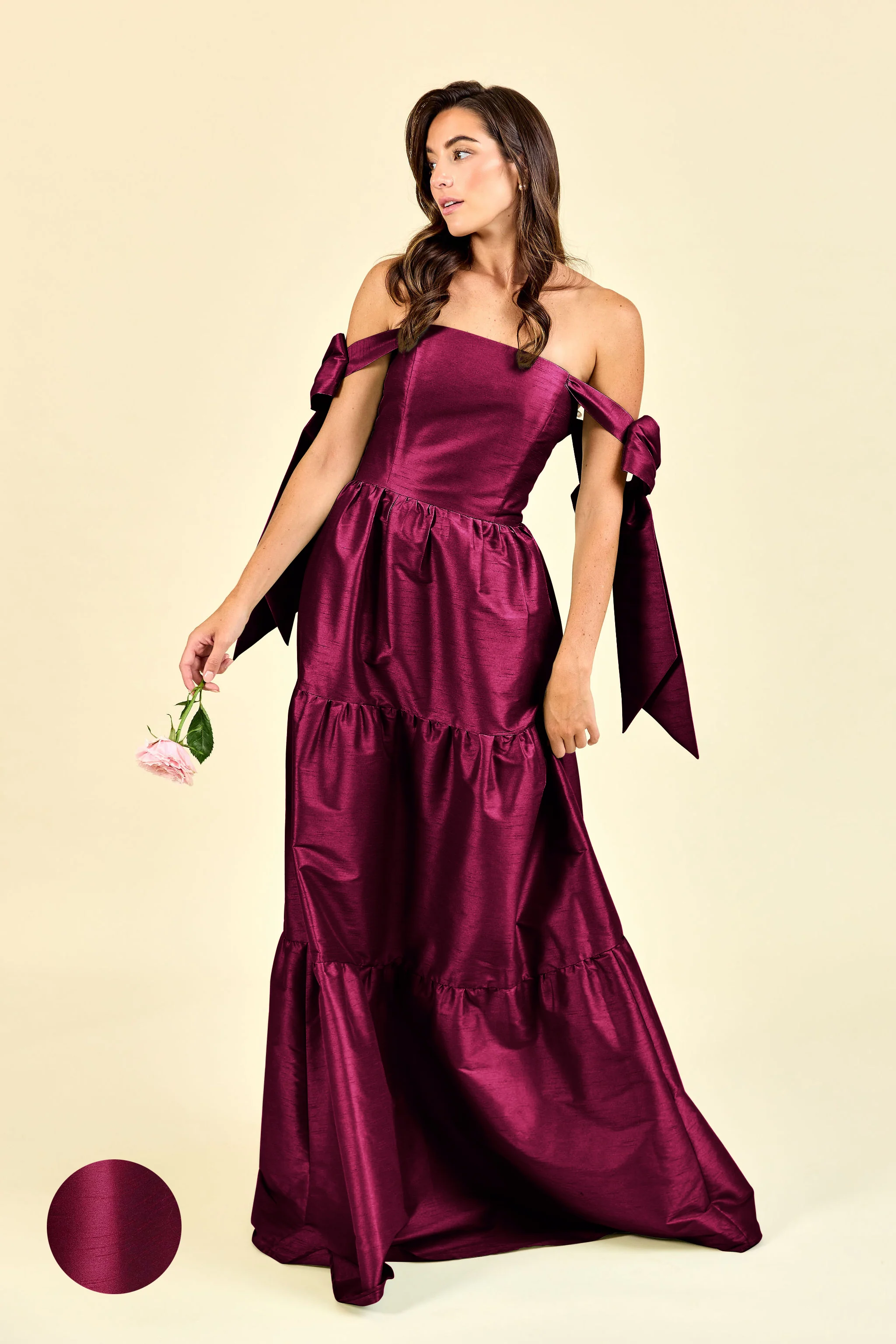 Julie Bodice with Tiered Skirt in Shantung - Image 18