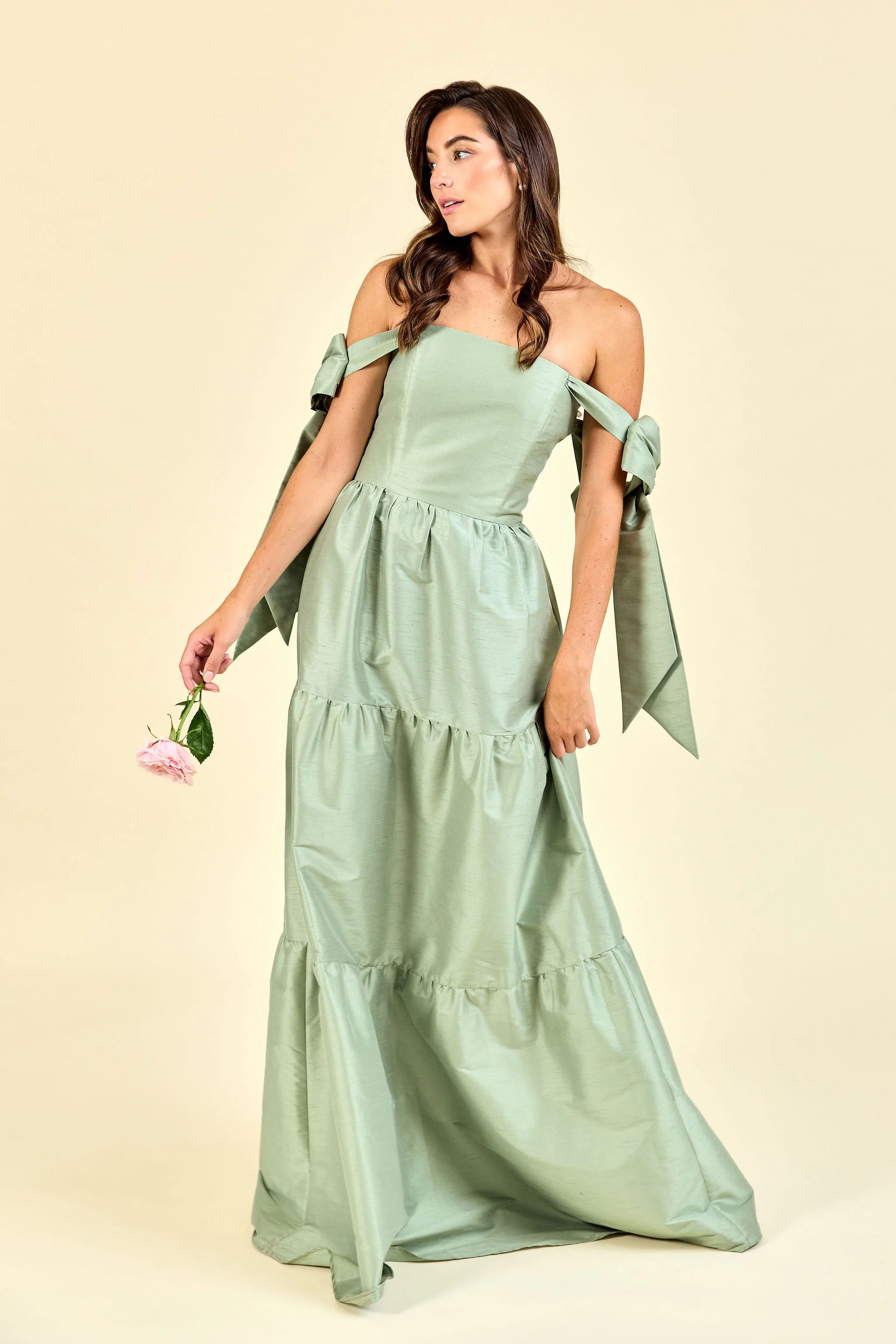 Julie Bodice with Tiered Skirt in Shantung - Image 2
